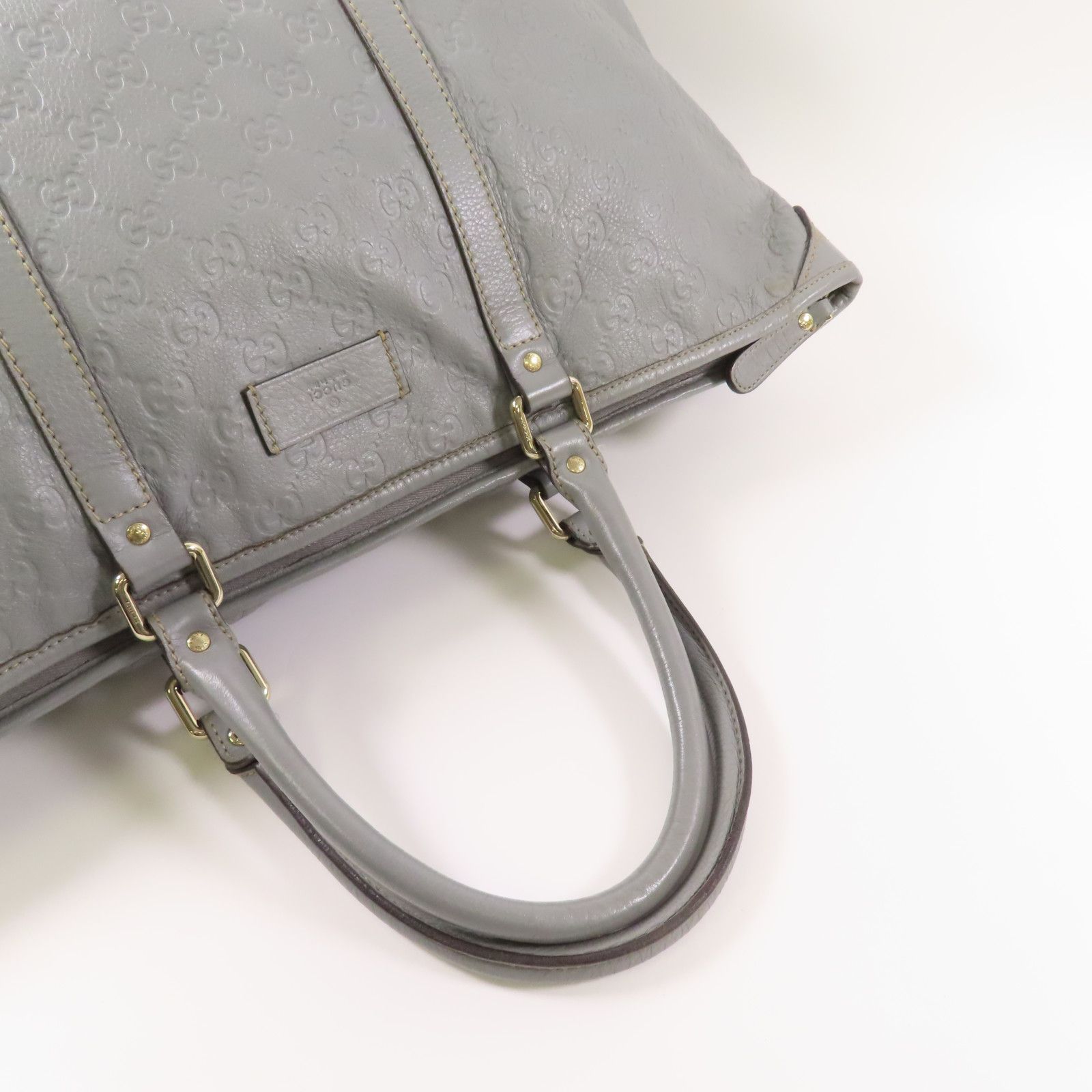 Gucci Cowhide Leather Tote Bag Gray Calfskin (cowhide) 201482