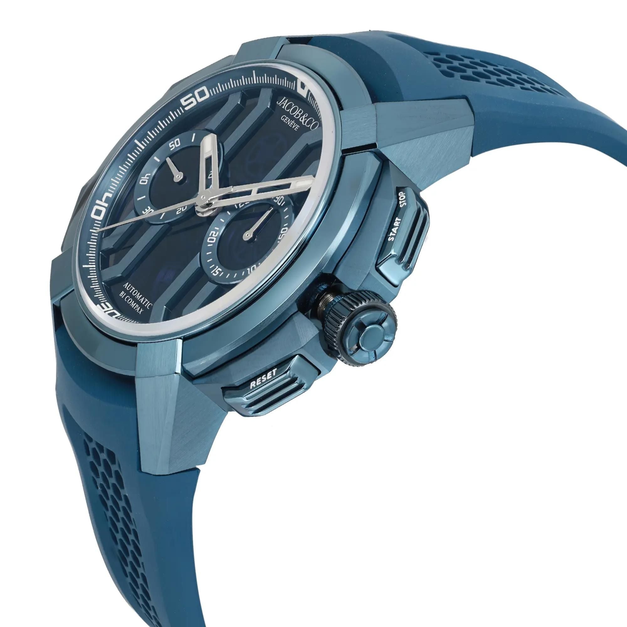 Jacob & Co. Epic X Chrono 44mm Titanium Blue Dial Men Watch EC400.22.AF.AA.A