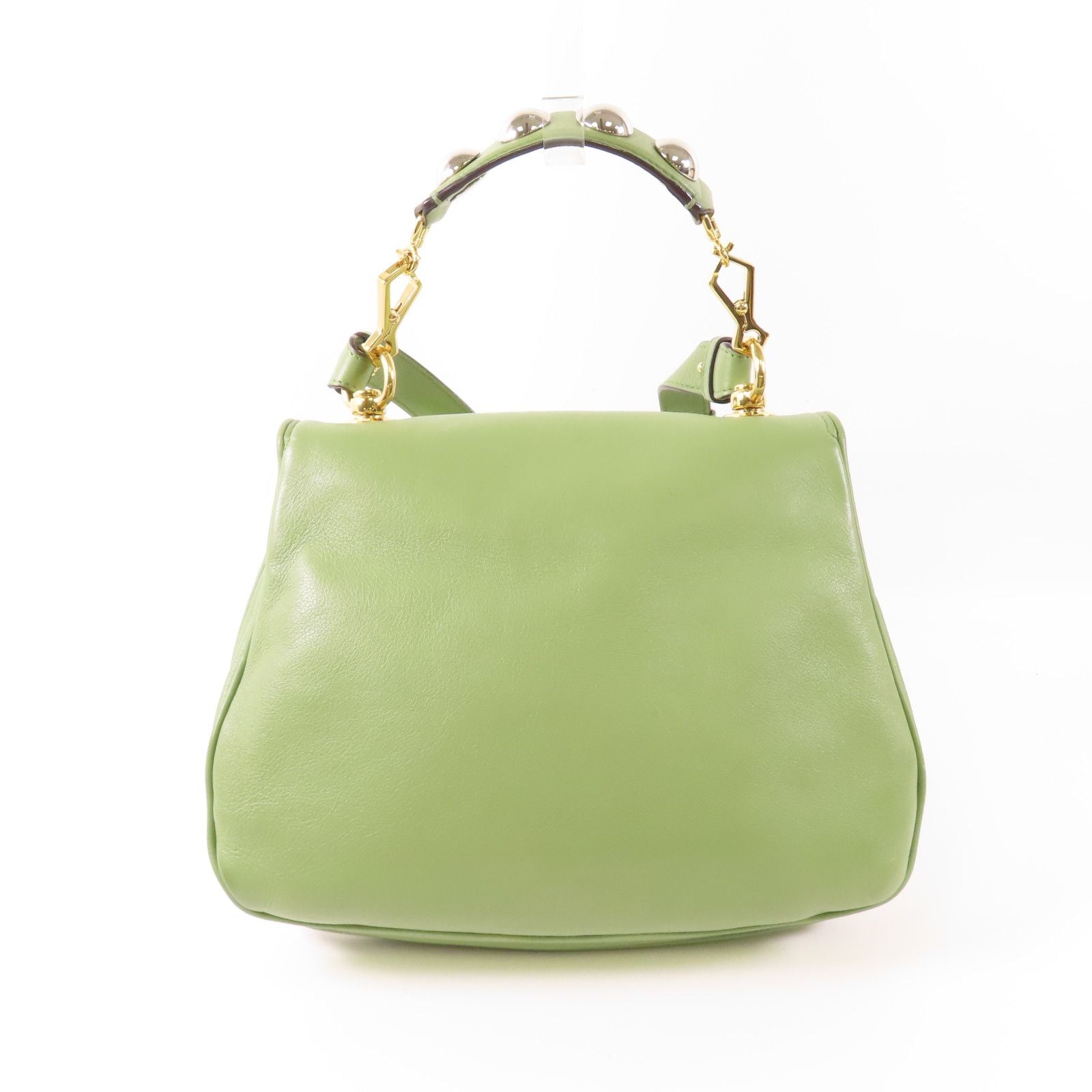 Gucci Leather Blondie Gold Hand-handed Shoulder Bag 2way Shoulder Bag Green Leather 721172