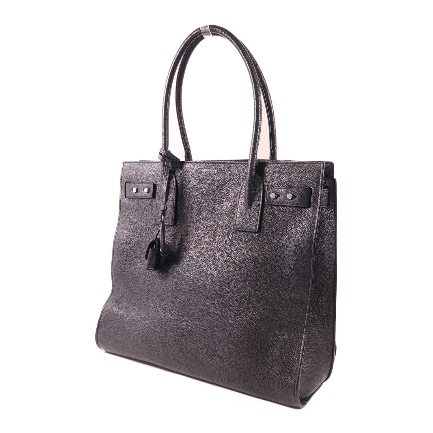 Saint Laurent Cowhide Leather Hand Bag Black Calfskin (cowhide) Ars 647168