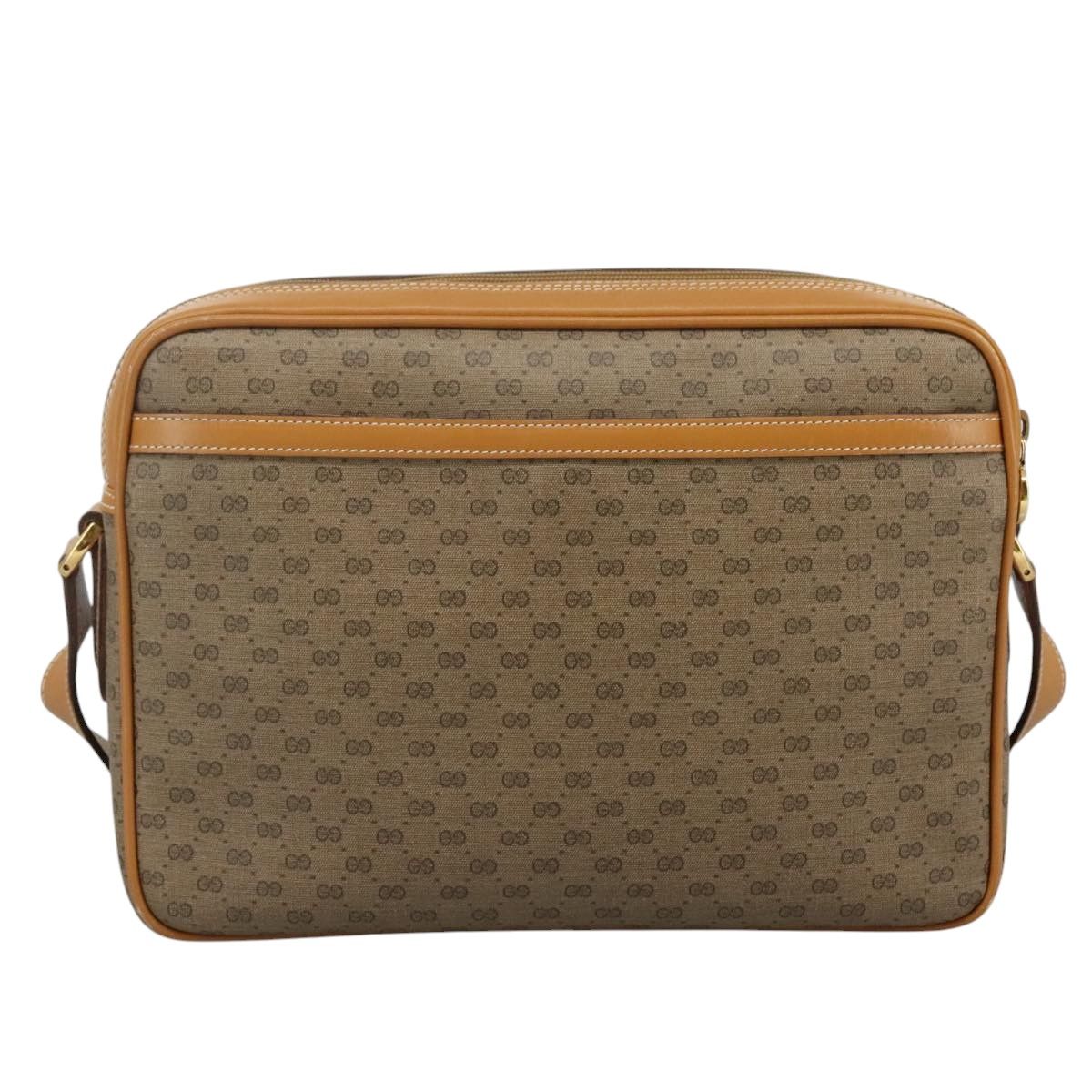 Gucci Micro Gg Supreme Shoulder Bag Pvc Beige Auth