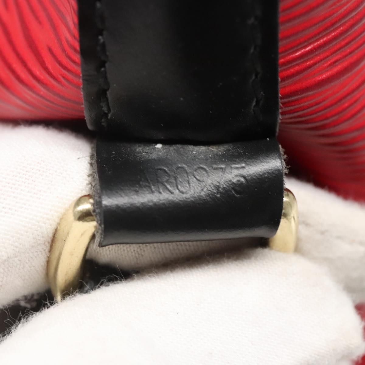 Louis Vuitton Epi Petit Noe Shoulder Bag Bicolor Black Red M 44017 Lv Auth