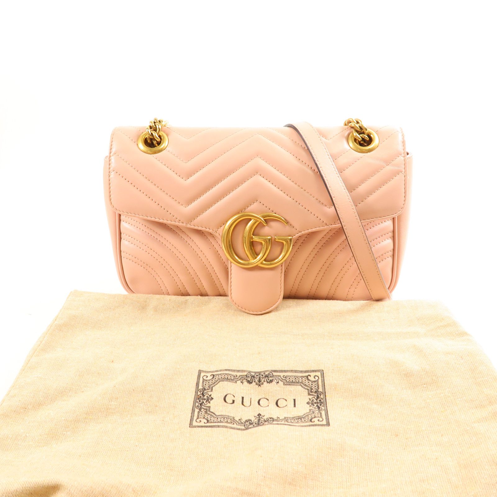 Gucci Small GG Marmont Flap Bag, Matelasse Chevron