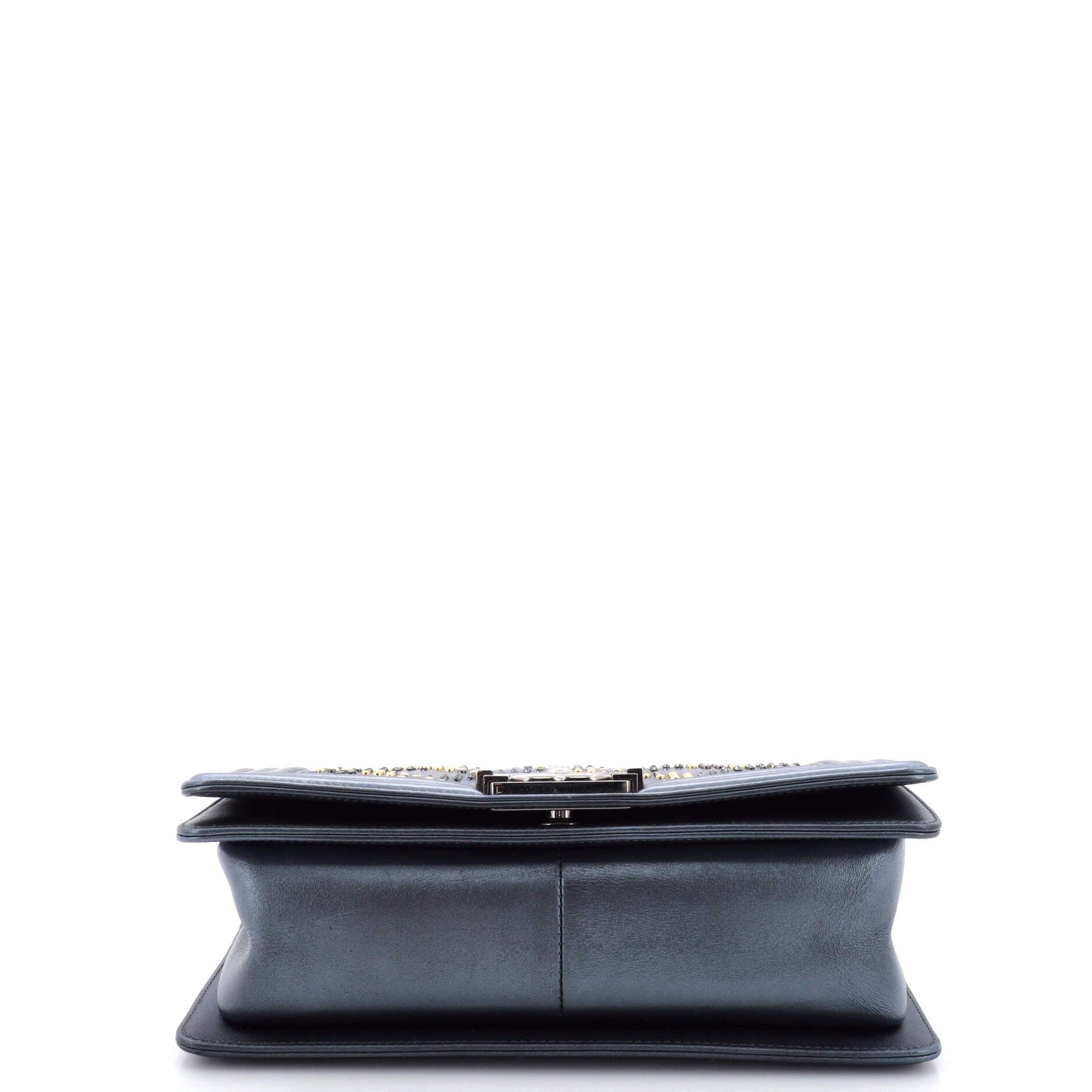 Chanel Boy Flap Bag Studded Leather Old Medium