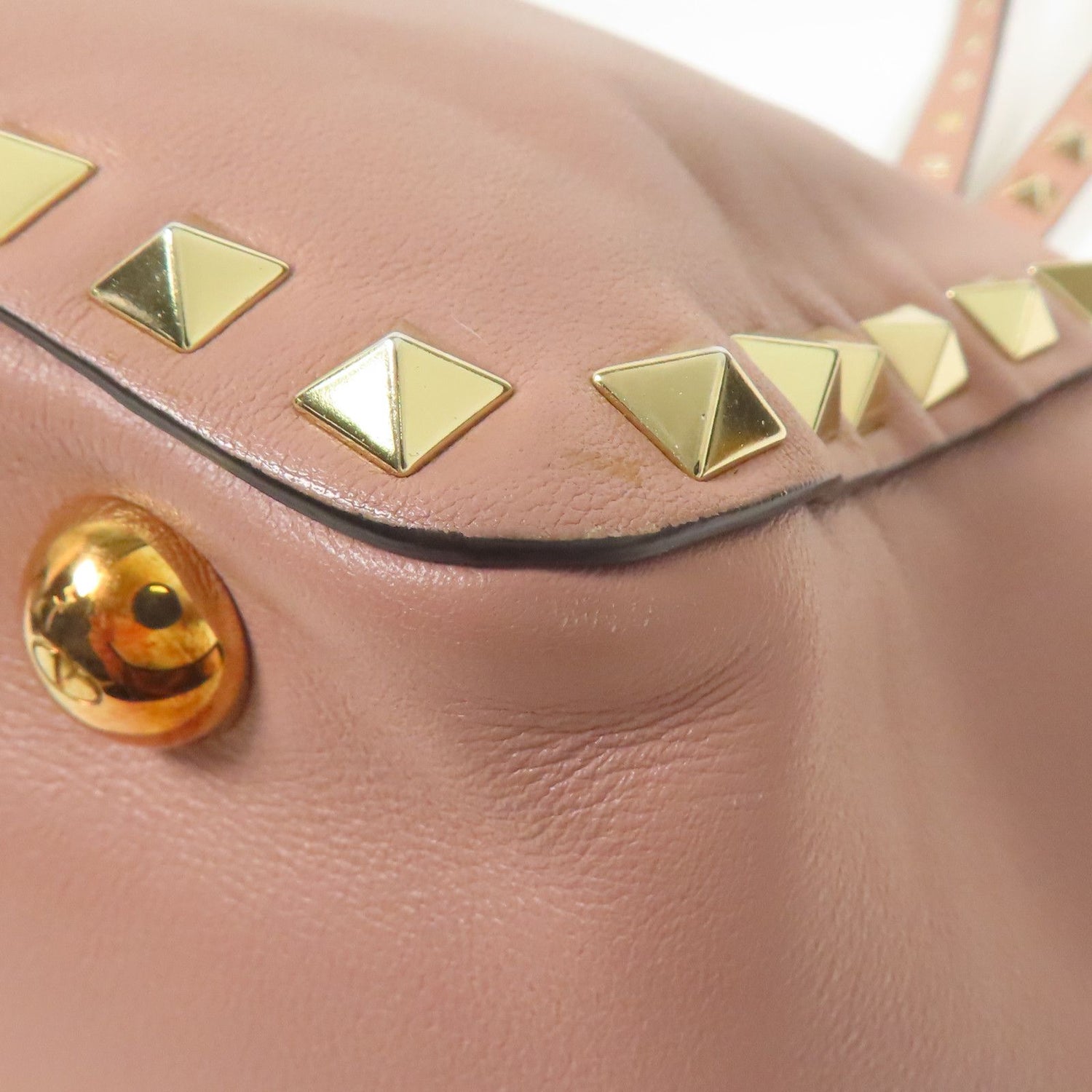 Valentino Cowhide Leather 2Way Shoulder Gold Hand-ground Shoulder Bag 2way Shoulder Bag Purple Pink Calfskin (cowhide)