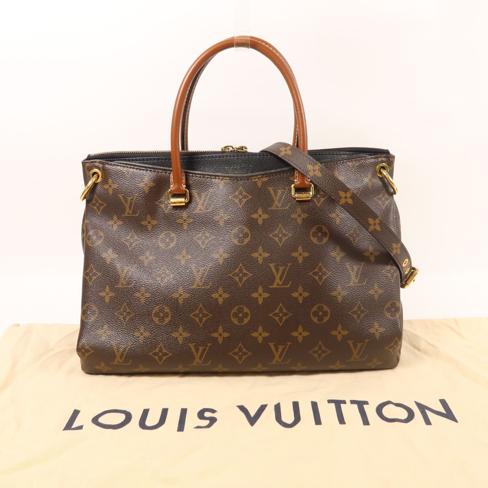 Louis Vuitton Monogram Pallas Hand-milled Shoulder And Back Bags Brown Noir 2way Shoulder Bag M 41064