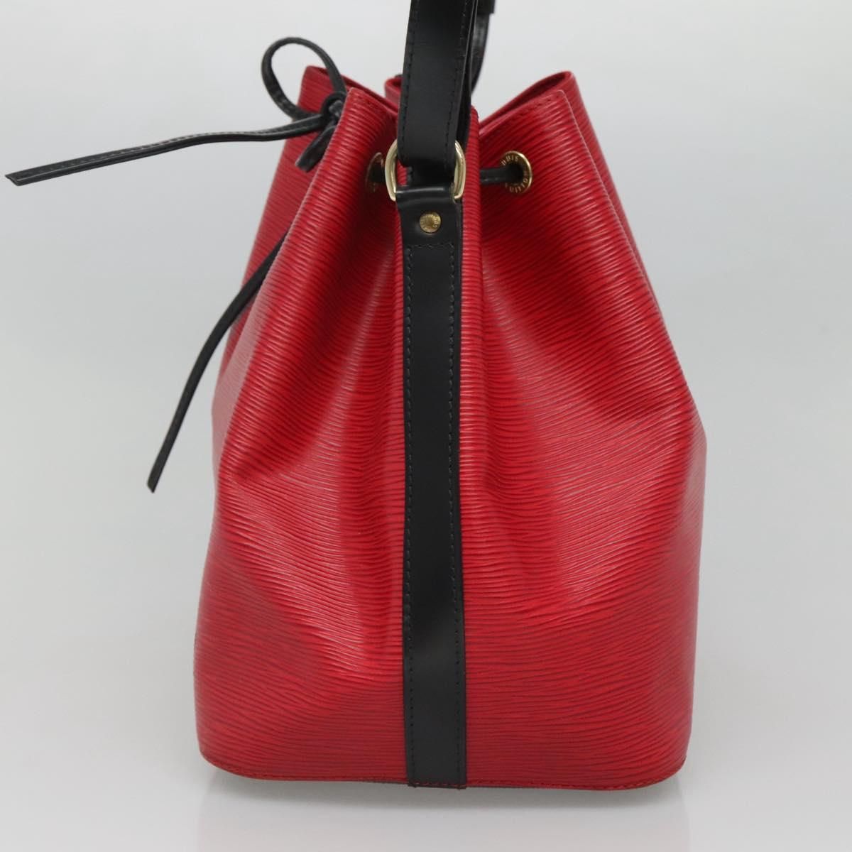 Louis Vuitton Epi Petit Noe Shoulder Bag Bicolor Black Red M 44017 Lv Auth