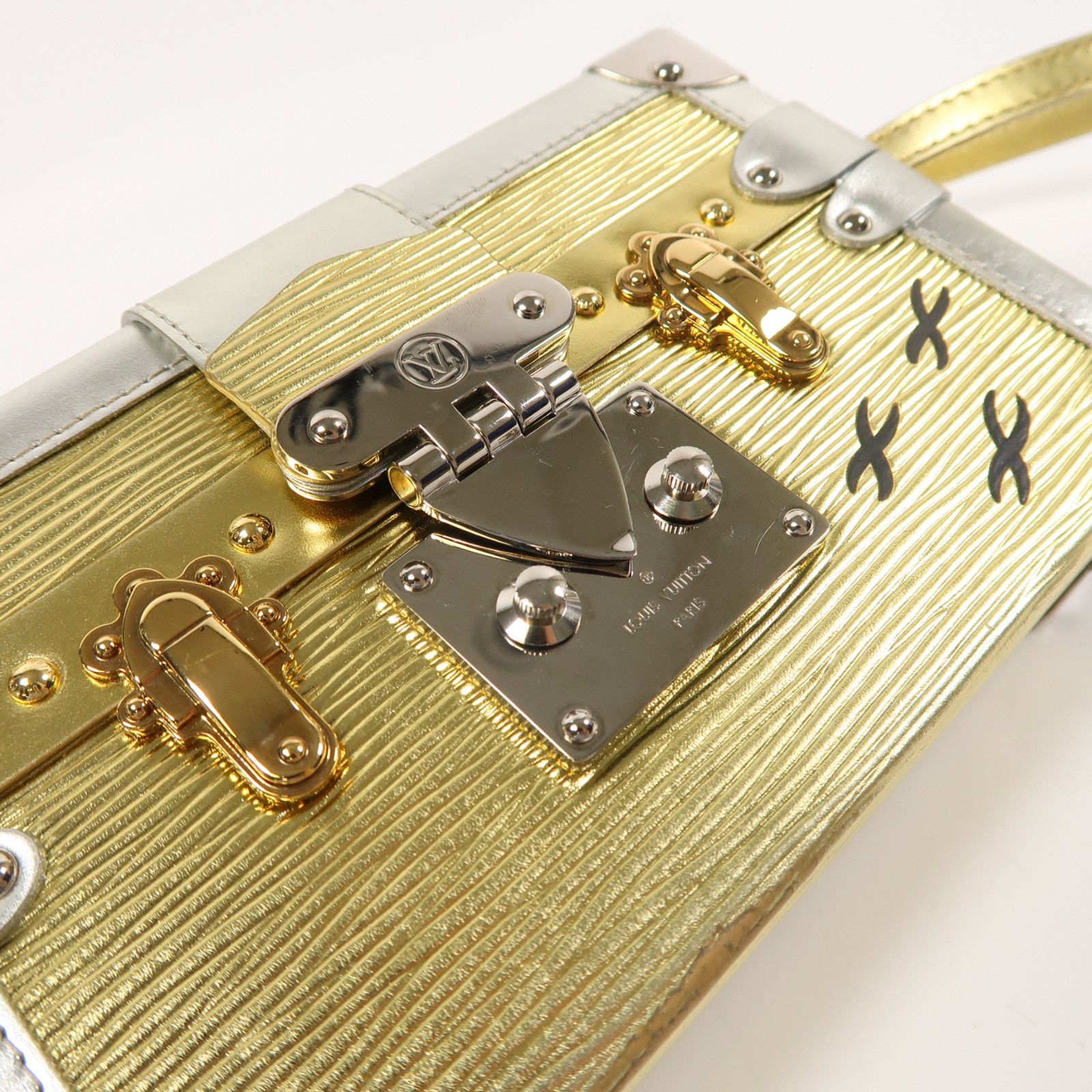 Louis Vuitton Epi/kinpu Petite Malle Kinpaku/ginpaku Shoulder Back Bag Golden Gold Shoulder Bag M 50017