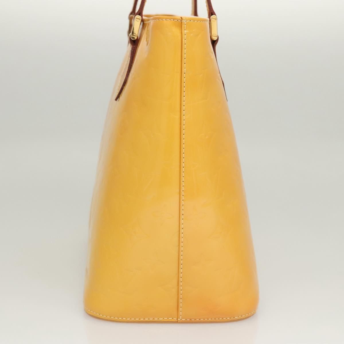 Louis Vuitton Vernis Houston Hand Bag Lime Yellow M 91055 Lv Auth