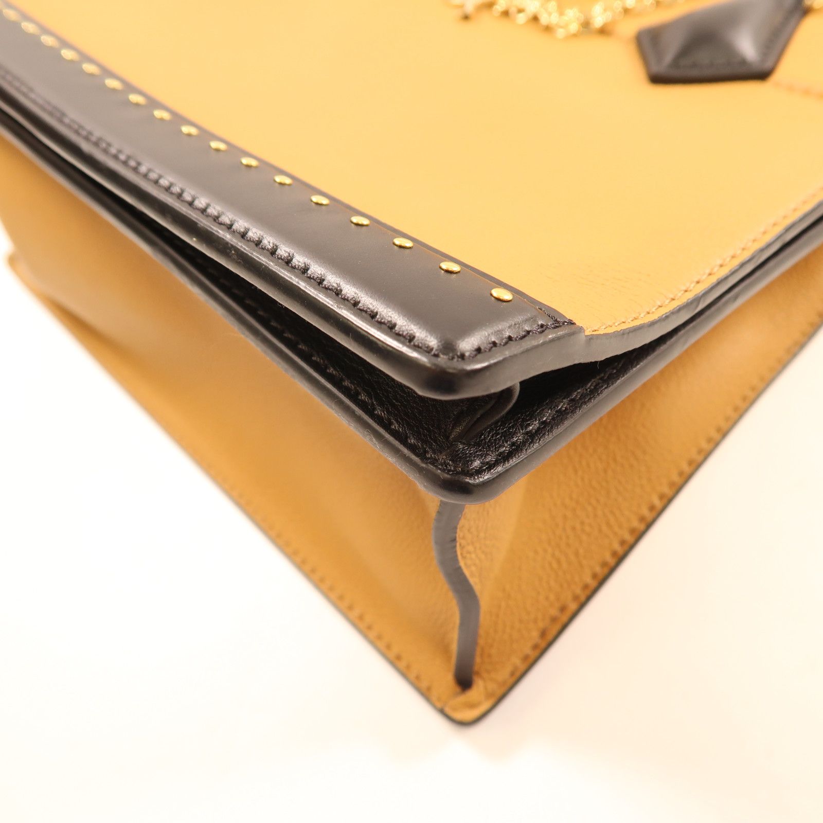 Louis Vuitton Cowhide Leather Studs Bicolor Hand-turn Shoulder Bag Beige Black Beige/black 2way Shoulder Bag M 51654
