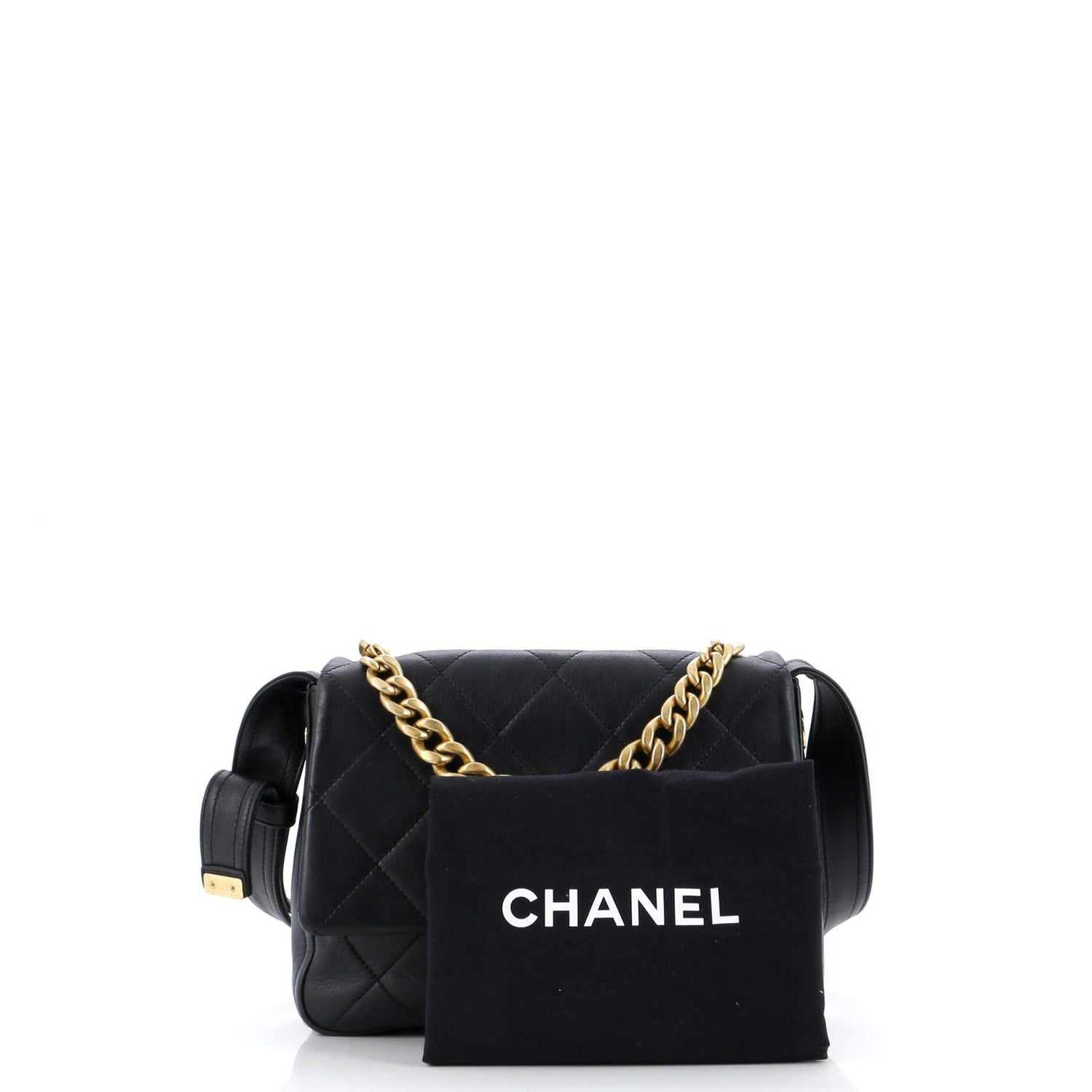 Chanel Chain Handle Flap Bag Quilted Calfskin