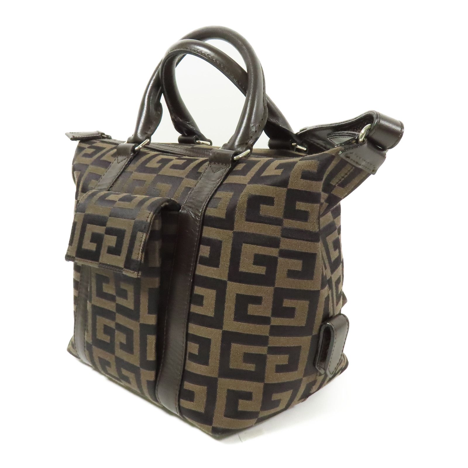 Givenchy Canvas Shoulder Bag Hand-turn Shoulder Bag 2way Shoulder Bag Brown Canvas