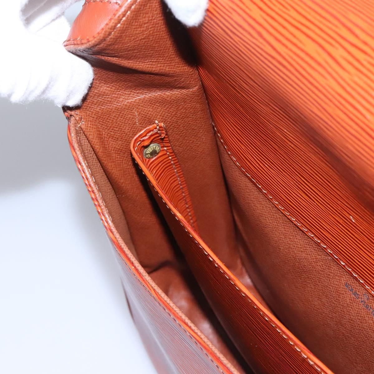 Louis Vuitton Epi Cartouchiere Mm Shoulder Bag Brown M 52243 Lv Auth