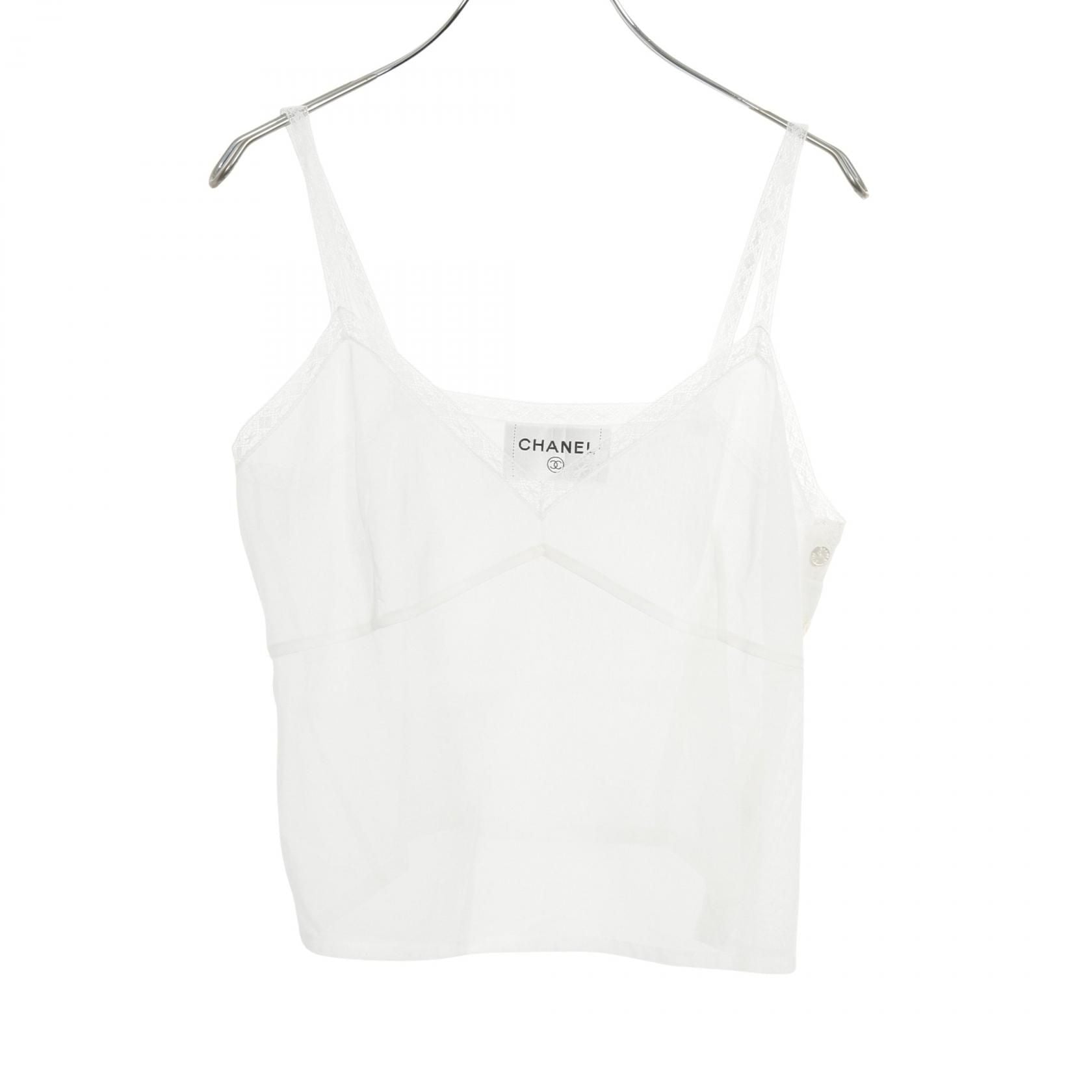 Chanel Beige Coco Mark Blouse Cotton P 17796w 02793