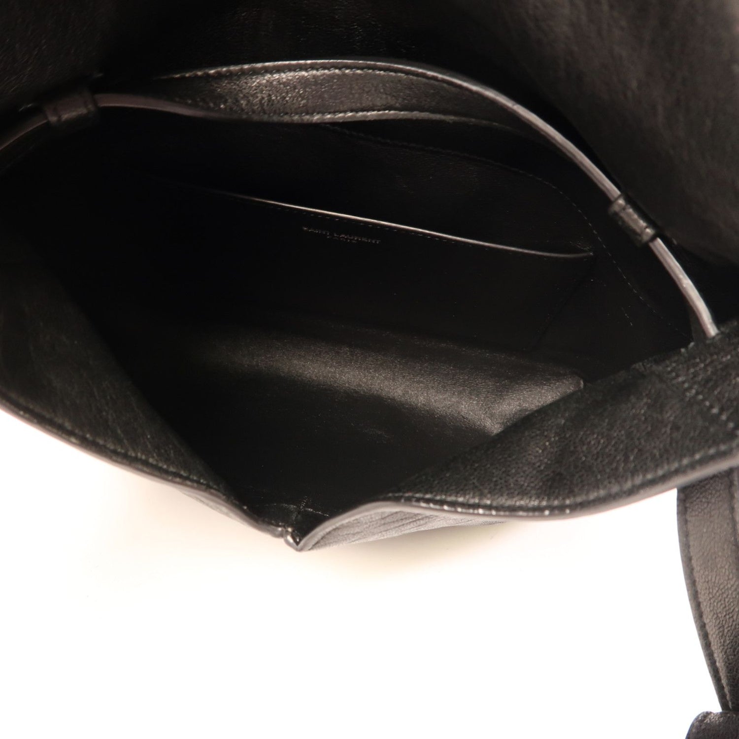 Yves Saint Laurent Cowhide Leather Sac De Jeur Silver Shoulder Bag Black Calfskin (cowhide) 480583