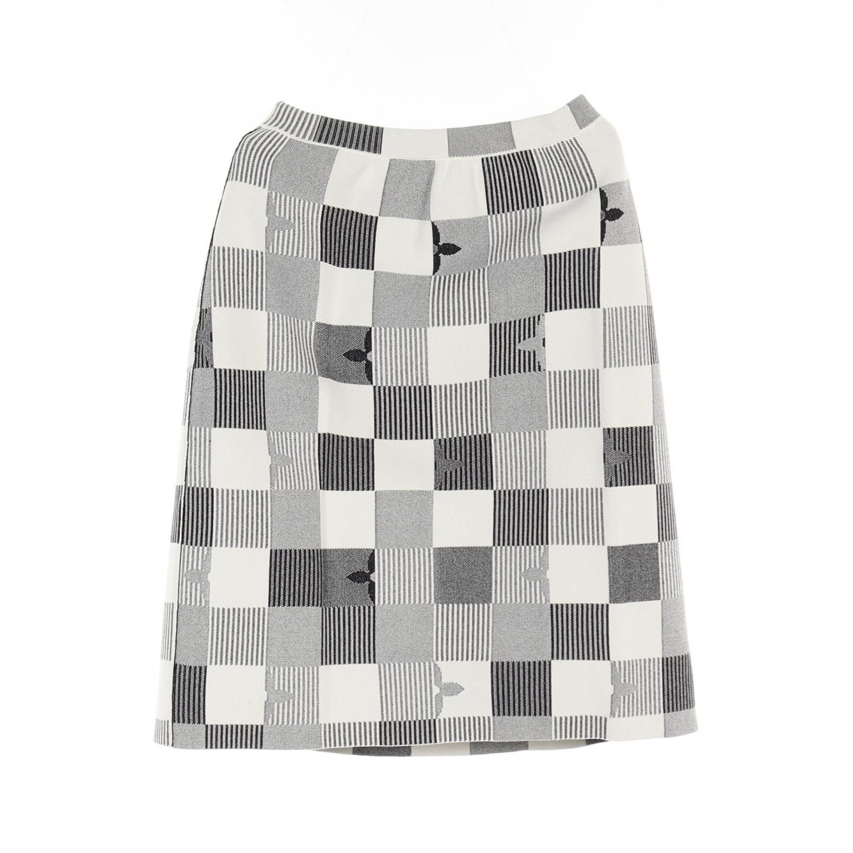 Louis Vuitton Pop Monogram Damier Gres White Black Gray Skirt