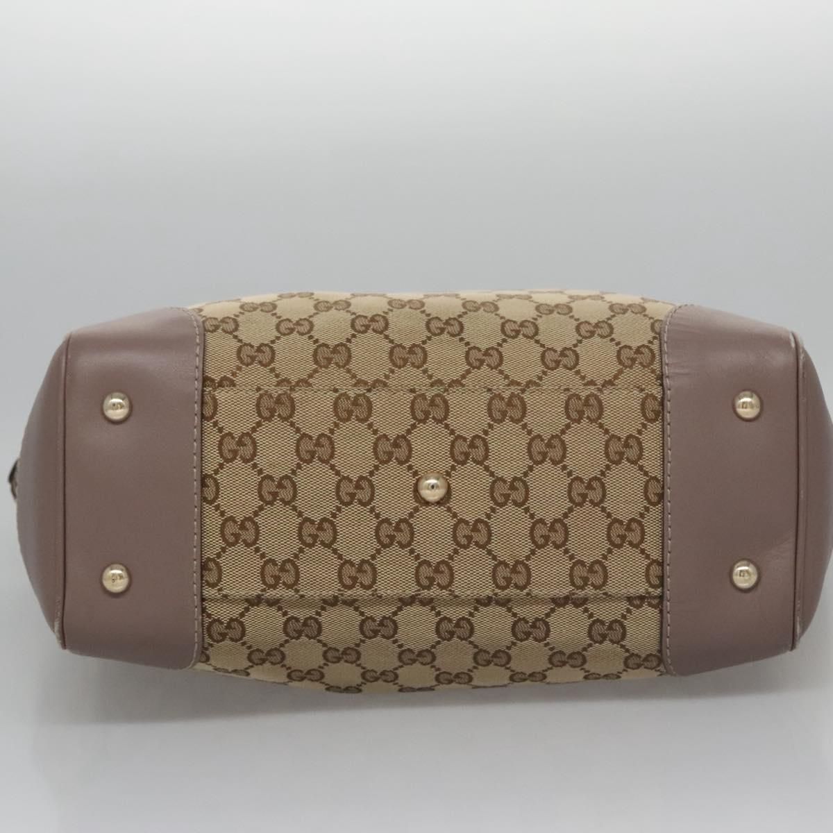 Gucci Gg Canvas Tote Bag Beige Gold 257061 Auth
