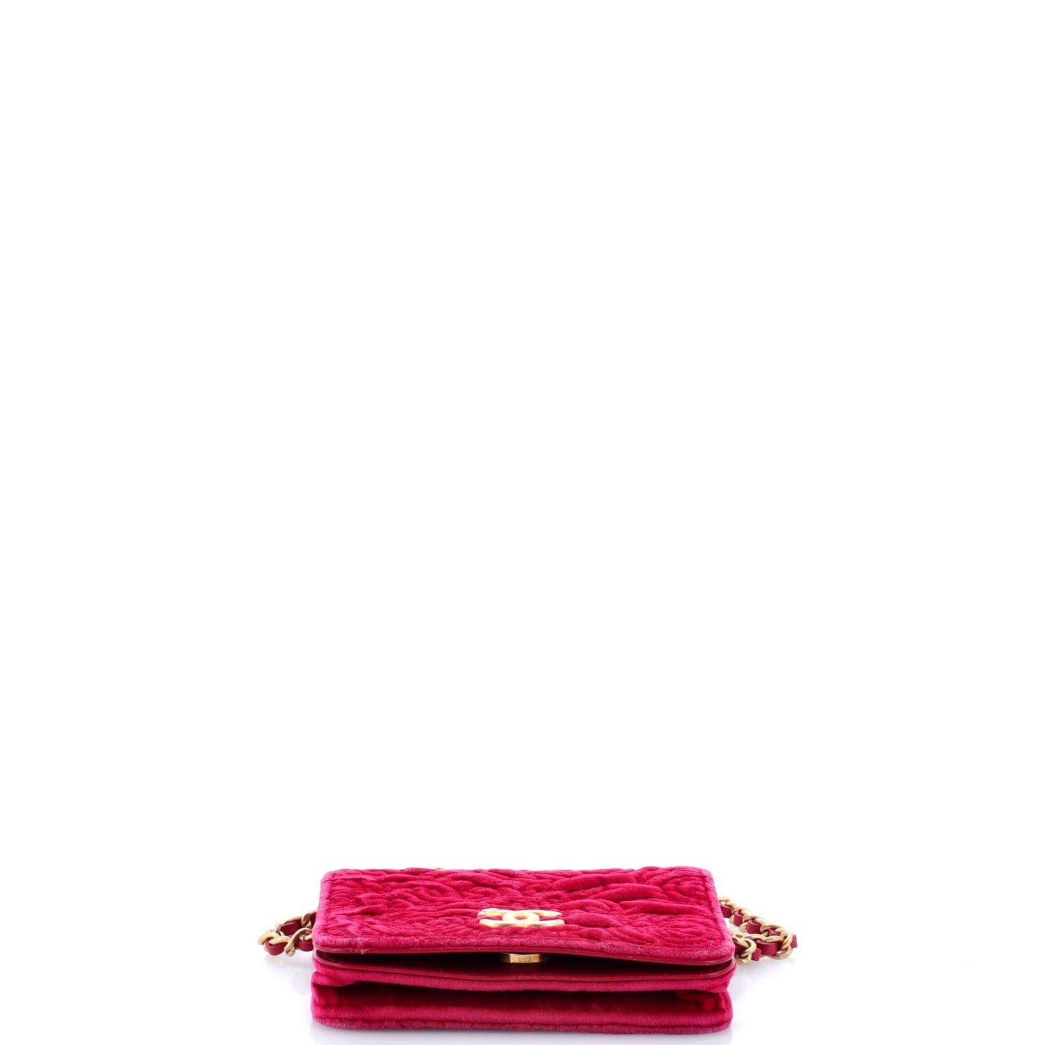 Chanel Flap Coin Purse With Chain Camellia Velvet