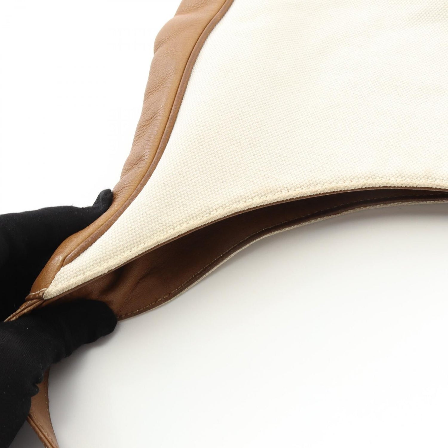 Loewe Anagram Shoulder Bag White Brown Canvas