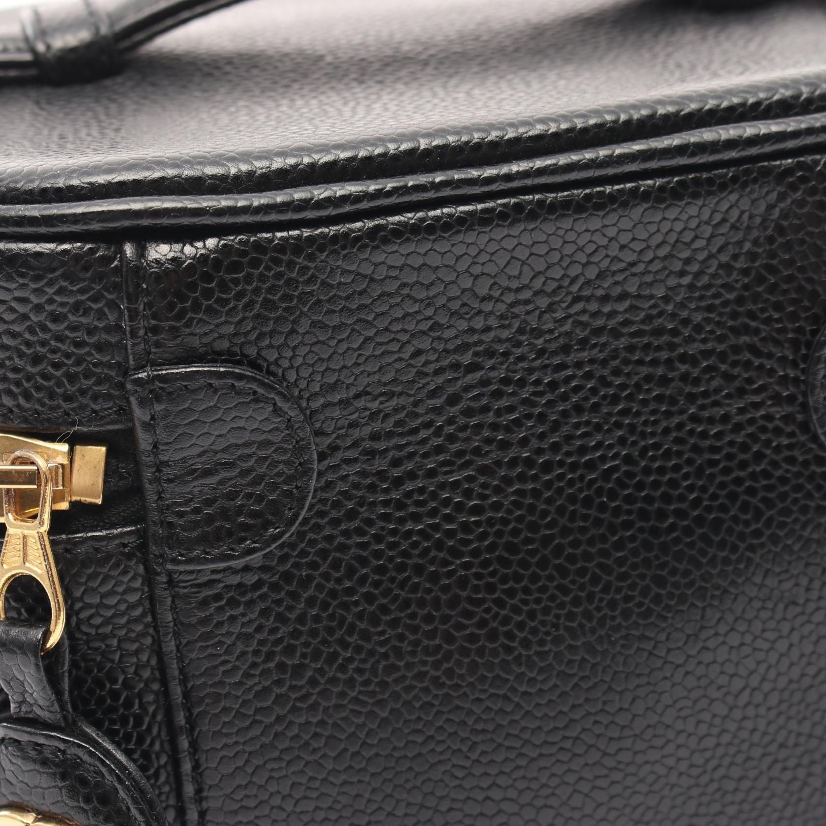 Chanel Coco Mark Handbag A 01998 Calfskin Grained CalfskinBlack
