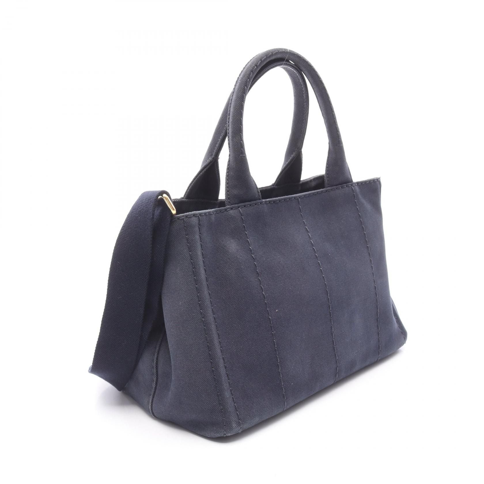 Prada Canapa Canapa Tote Bag Navy Canvas 1bg 439