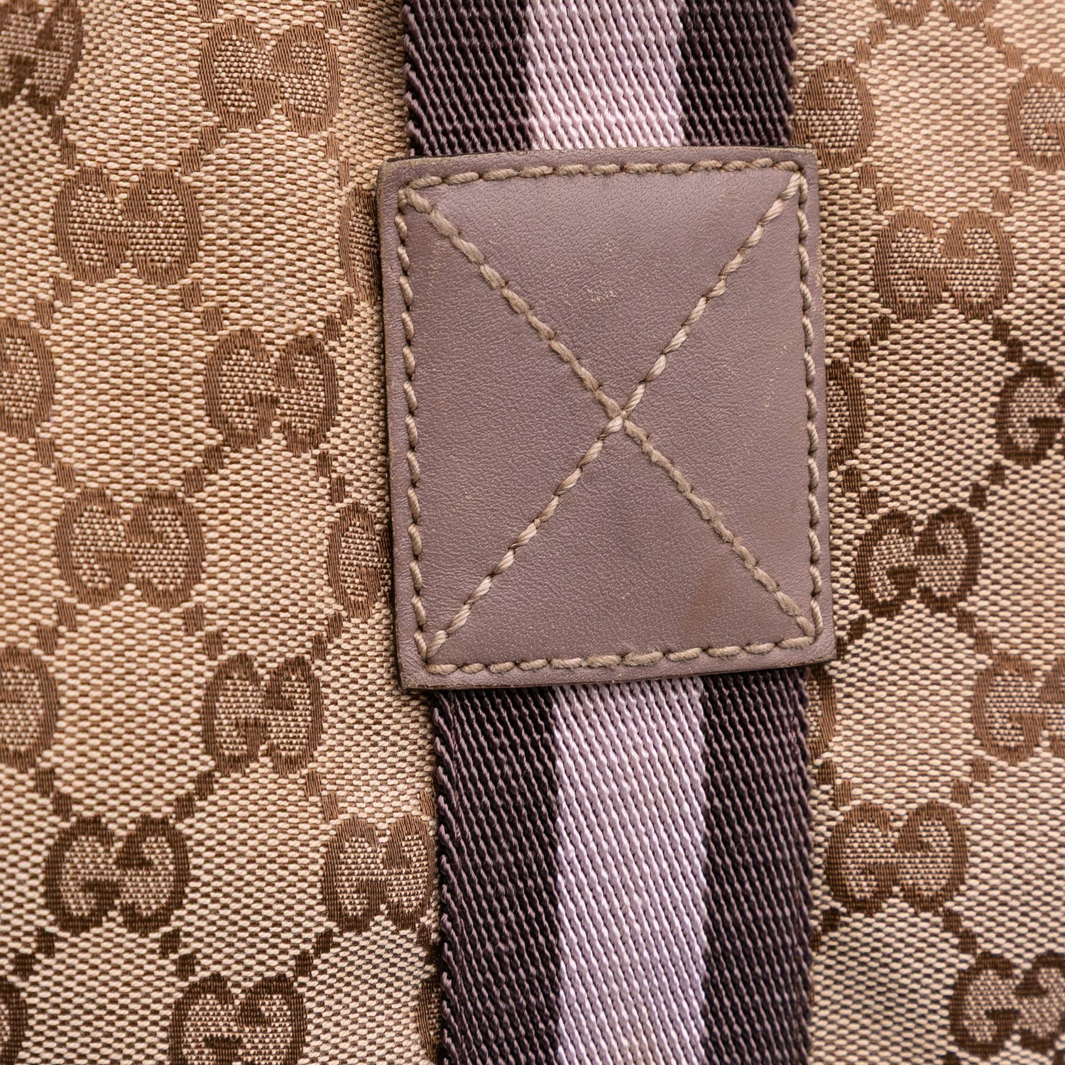 Gucci GG Canvas Web Tote Brown