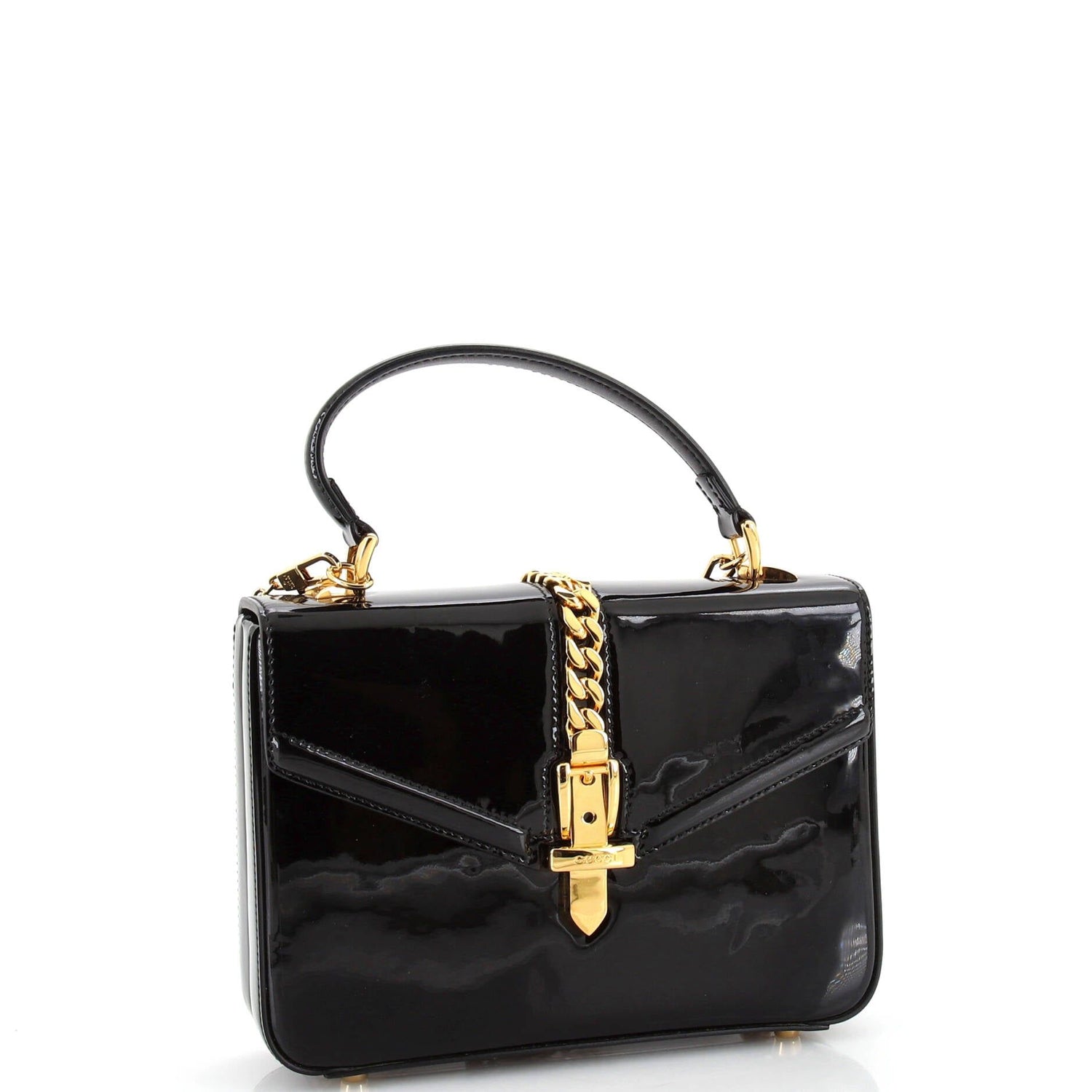 Gucci Sylvie 1969 Top Handle Bag Patent Mini