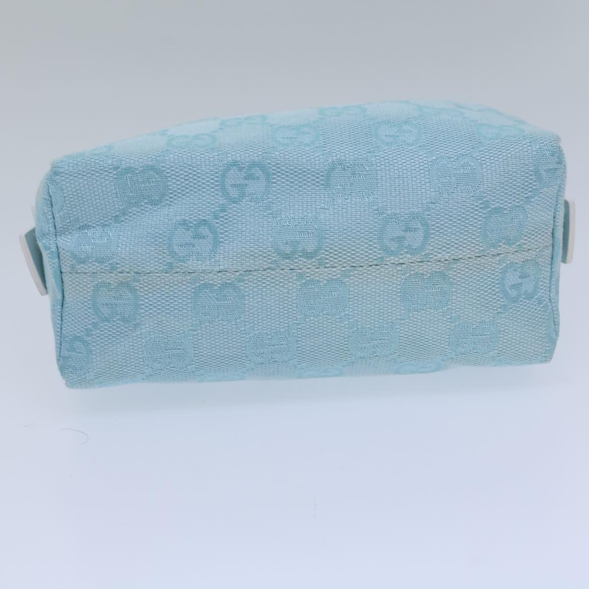 Gucci Gg Canvas Pouch Light Blue 039 1118 Auth