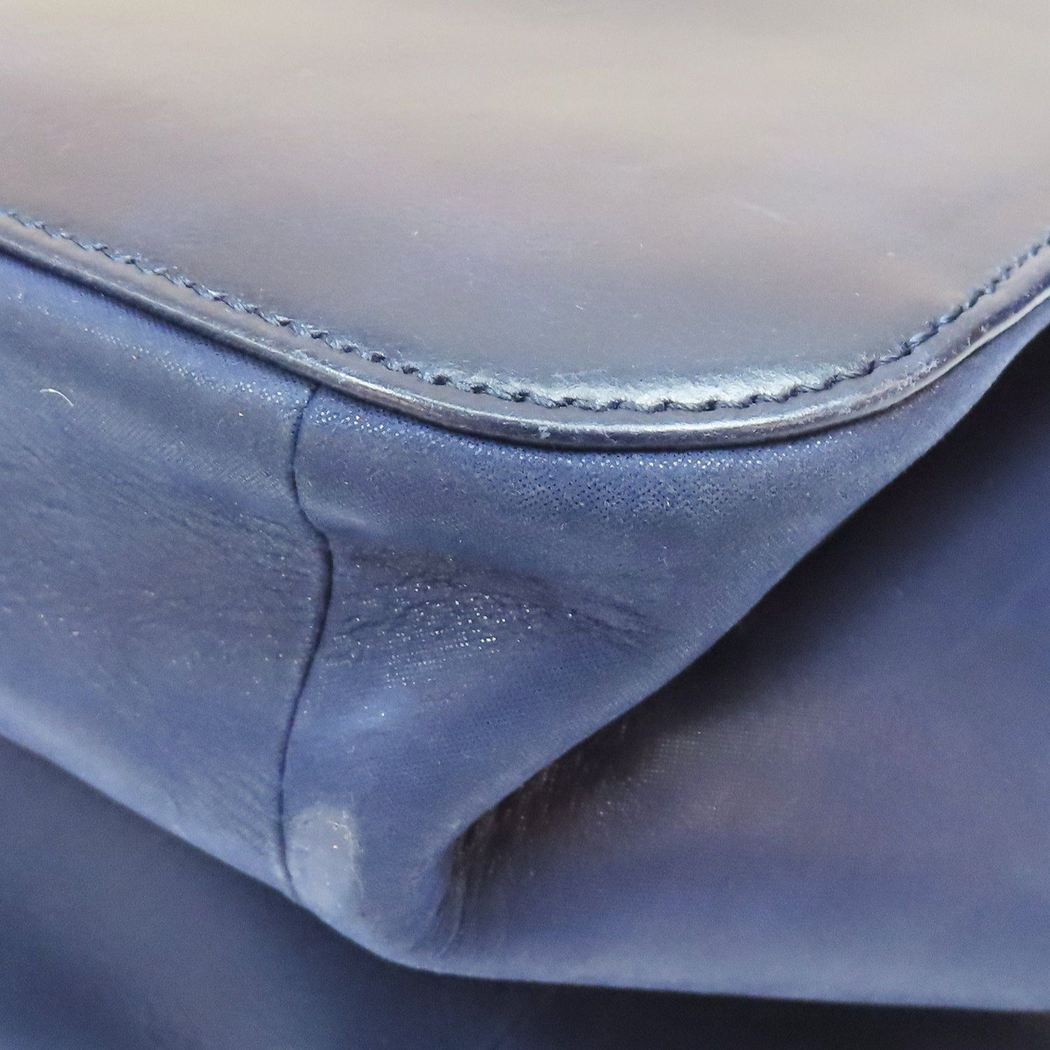 Chanel Matelasse Coco Mark Shoulder Handbag Calfskin Blue Gold Metal