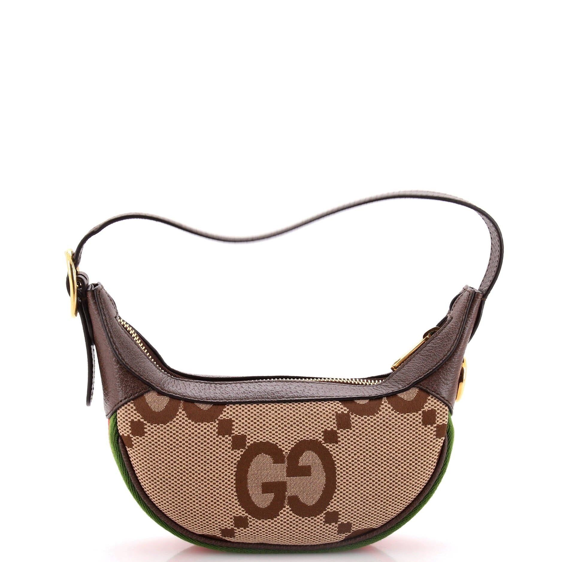 Gucci Ophidia Half Moon Bag Jumbo Gg Canvas Mini
