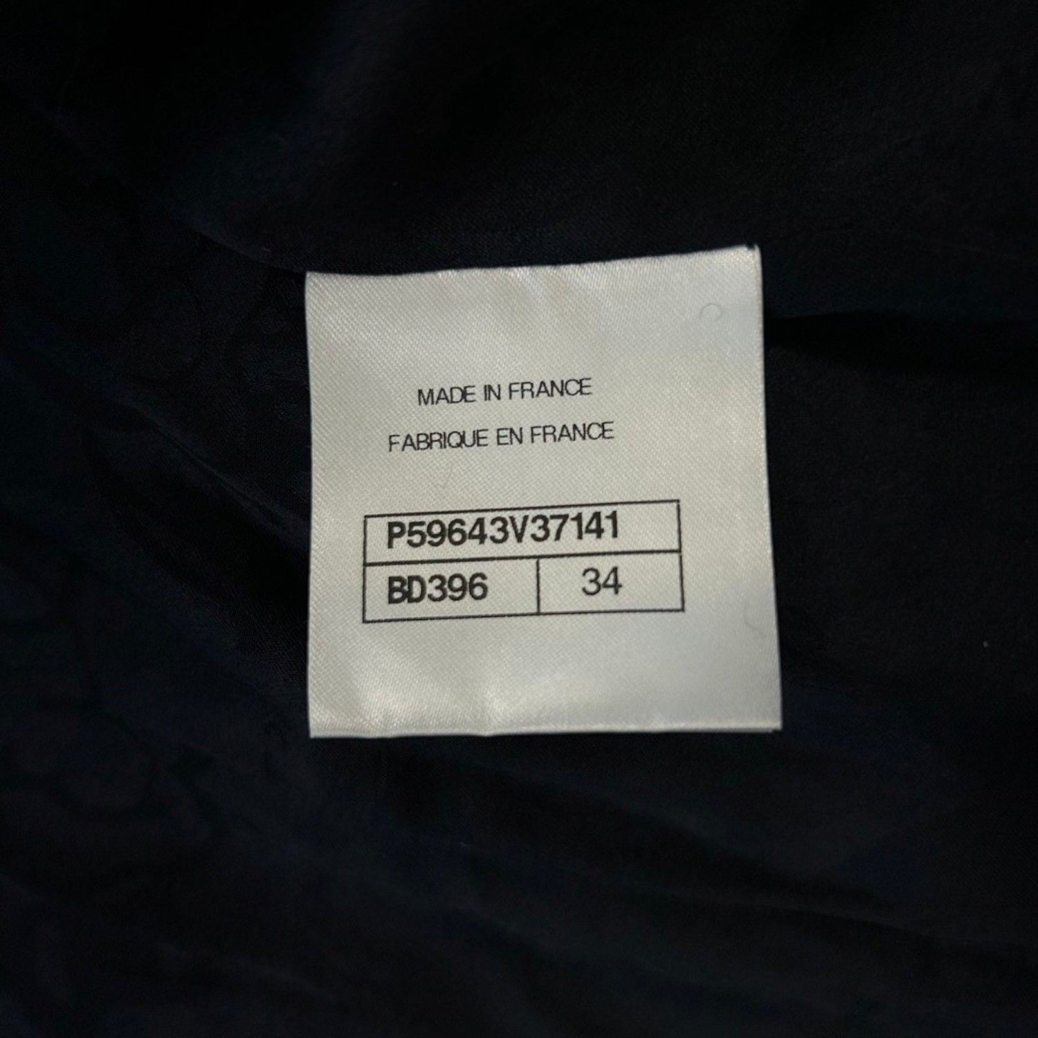 Chanel Navy Tweed No Collar Jacket 34 P 59643v 37141
