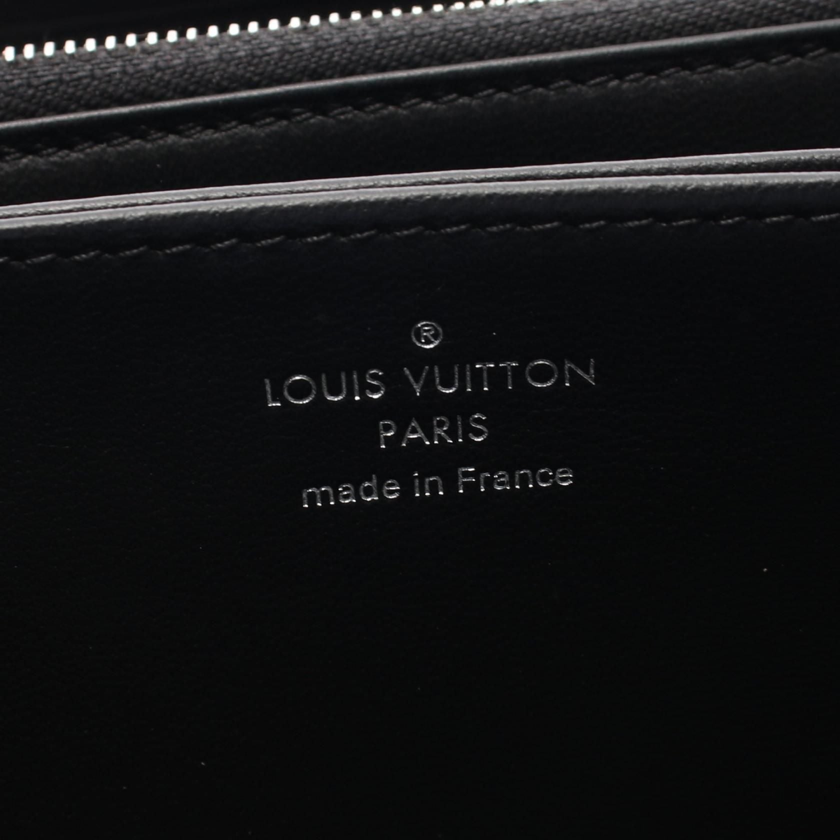 Louis Vuitton Zippy Wallet Black Around Long Wallet M 61867