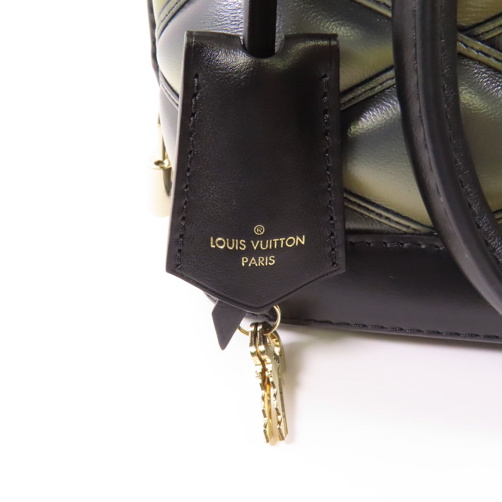 Louis Vuitton Cowhide Leather Alma Bb Handmade Bag Gray Black Handbag M 23576