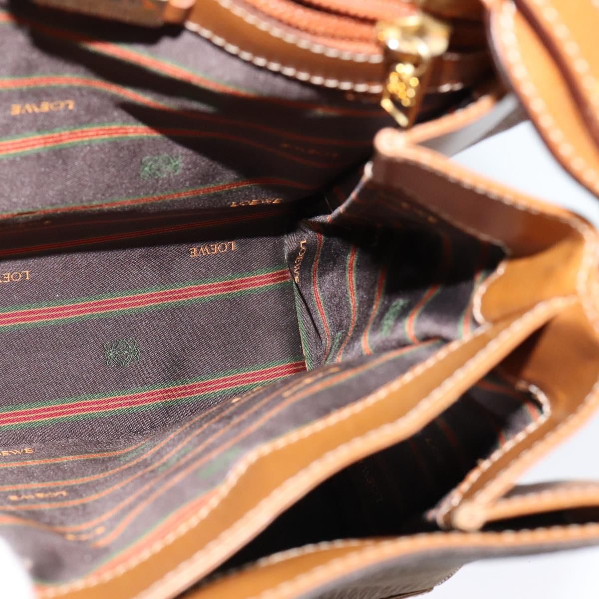 Loewe Velazquez Shoulder Bag Leather Brown Gold Auth