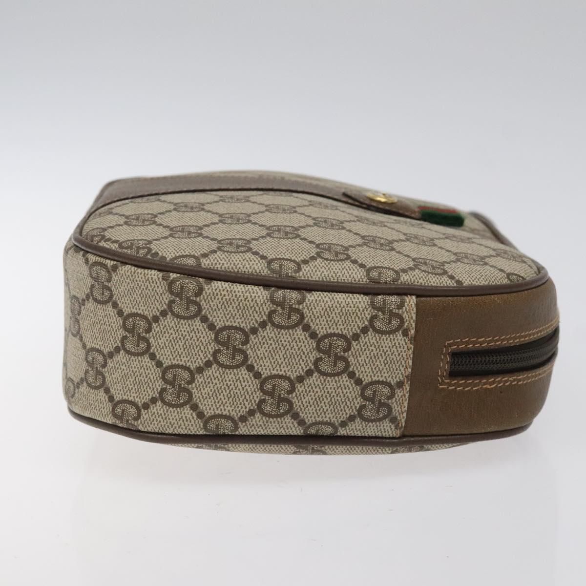 Gucci Gg Supreme Web Sherry Line Clutch Bag Pvc Beige Gold 89 01 034 Auth