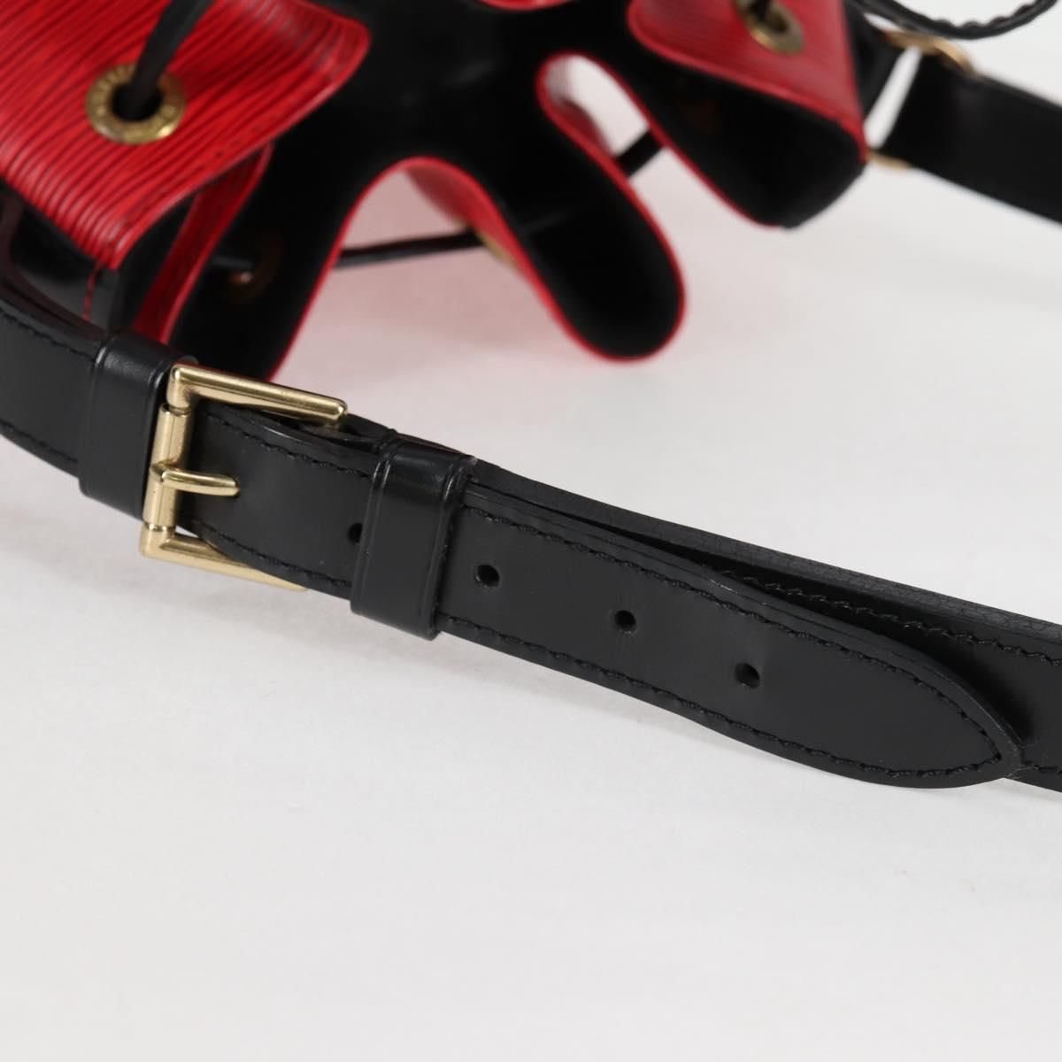 Louis Vuitton Epi Petit Noe Shoulder Bag Bicolor Black Red M 44017 Auth
