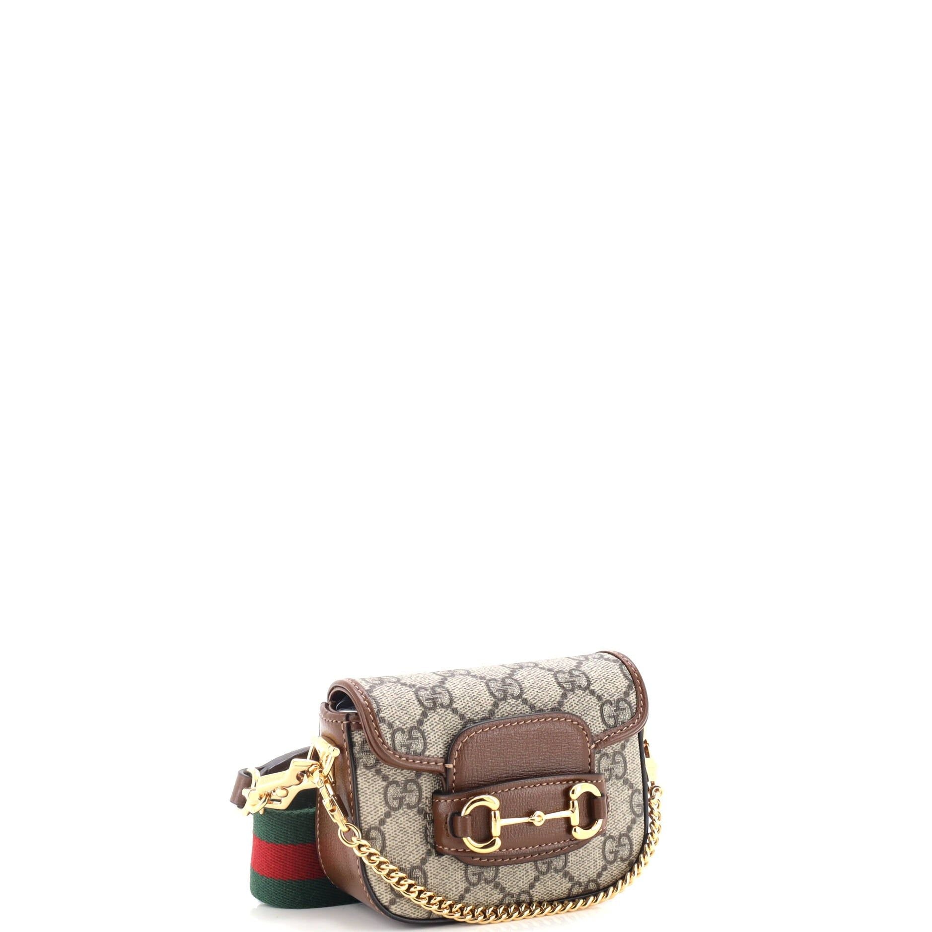 Gucci Horsebit 1955 Flap Wallet With Strap Gg Coated Canvas