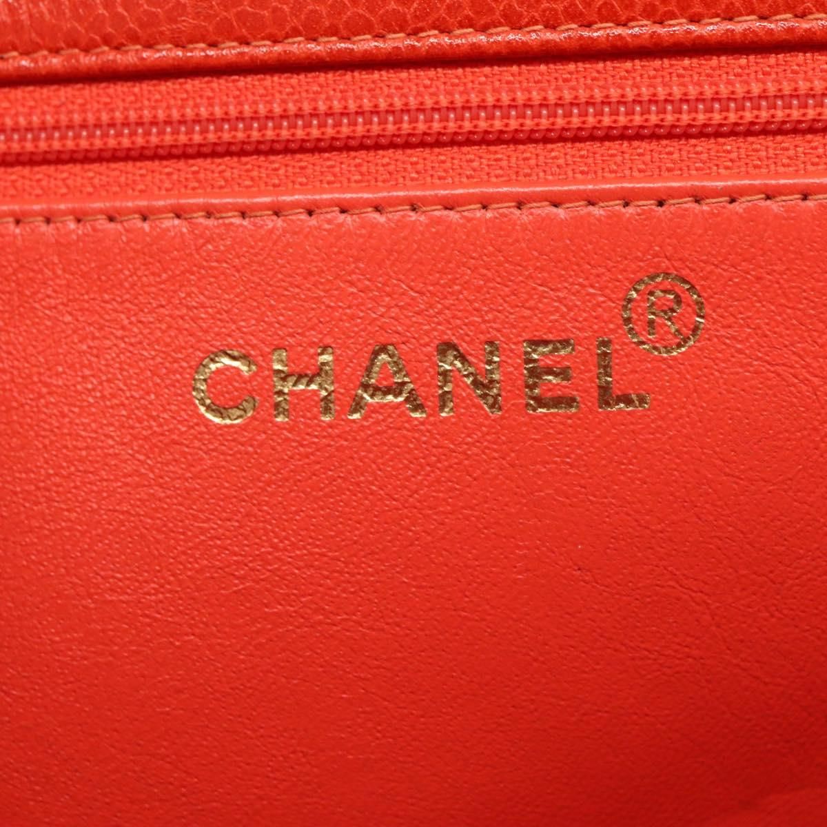 Chanel Caviar Orange Chain Tote