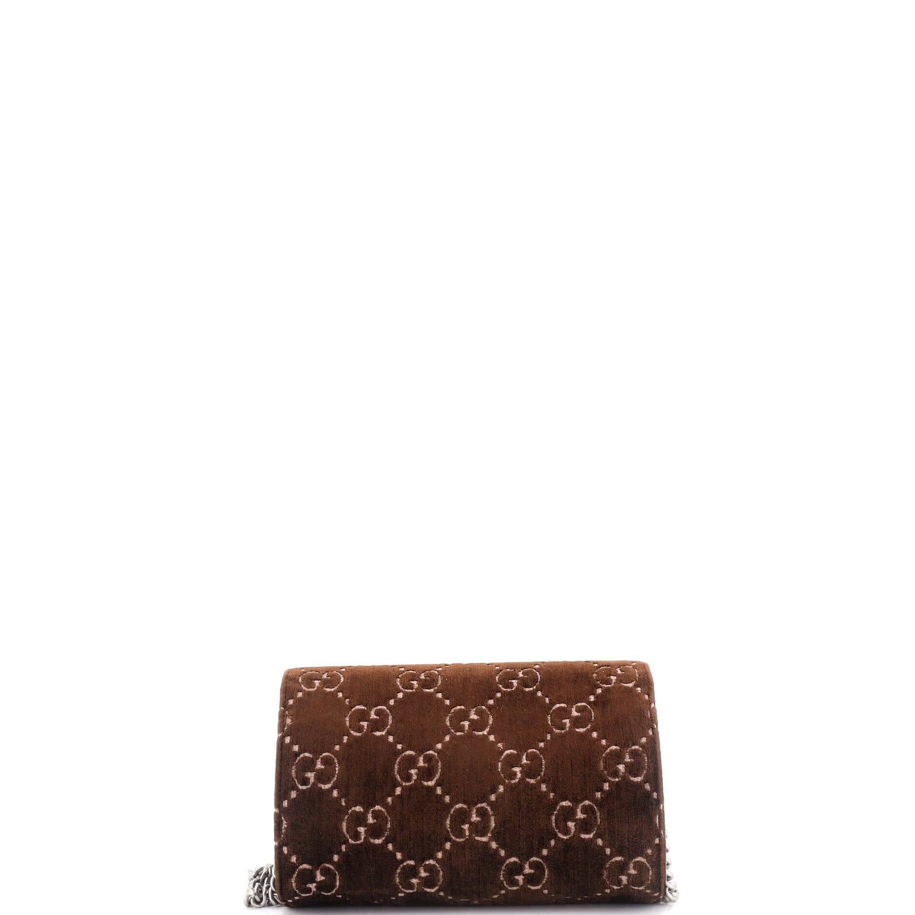 Gucci Dionysus Chain Wallet Gg Velvet Small