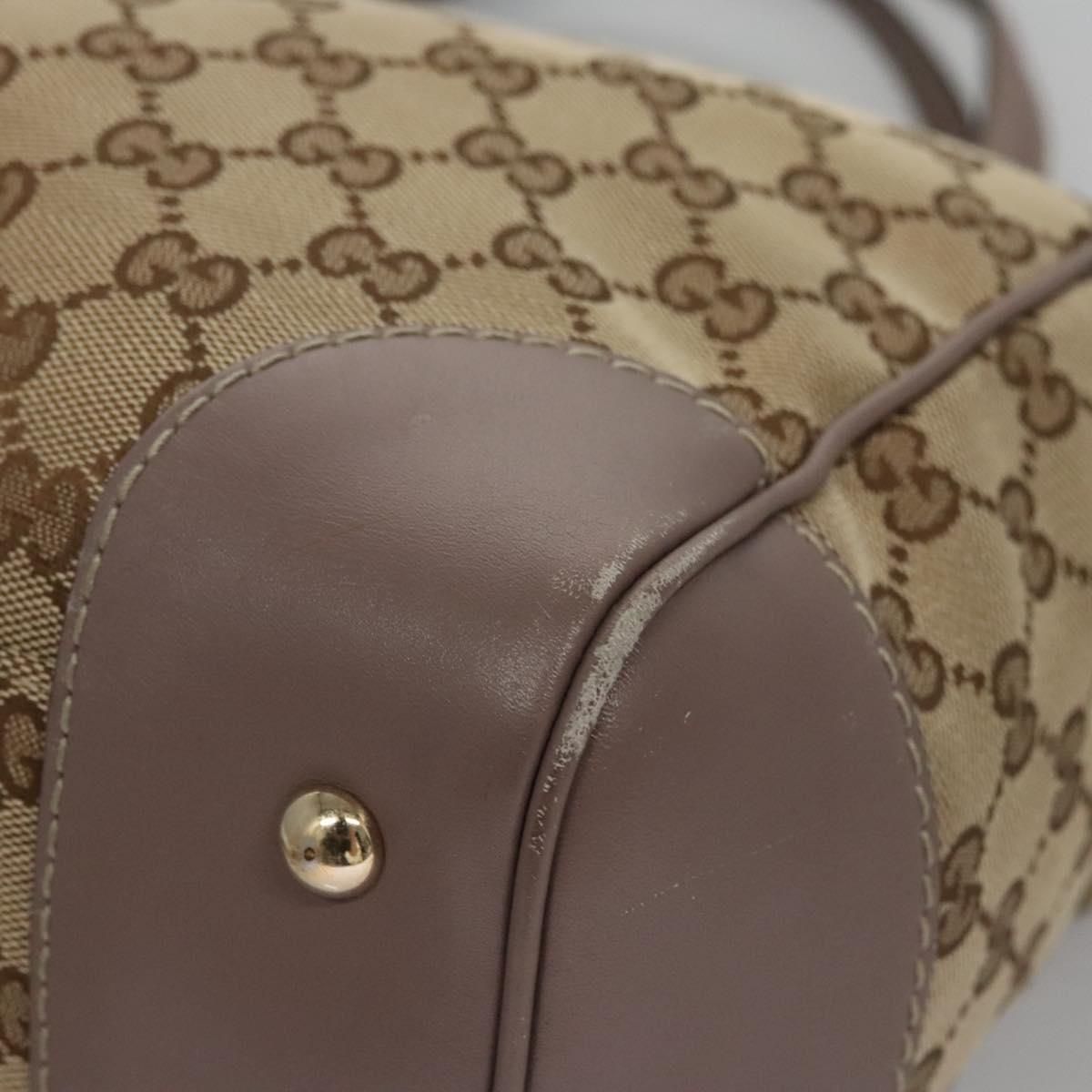 Gucci Gg Canvas Tote Bag Beige Gold 257061 Auth