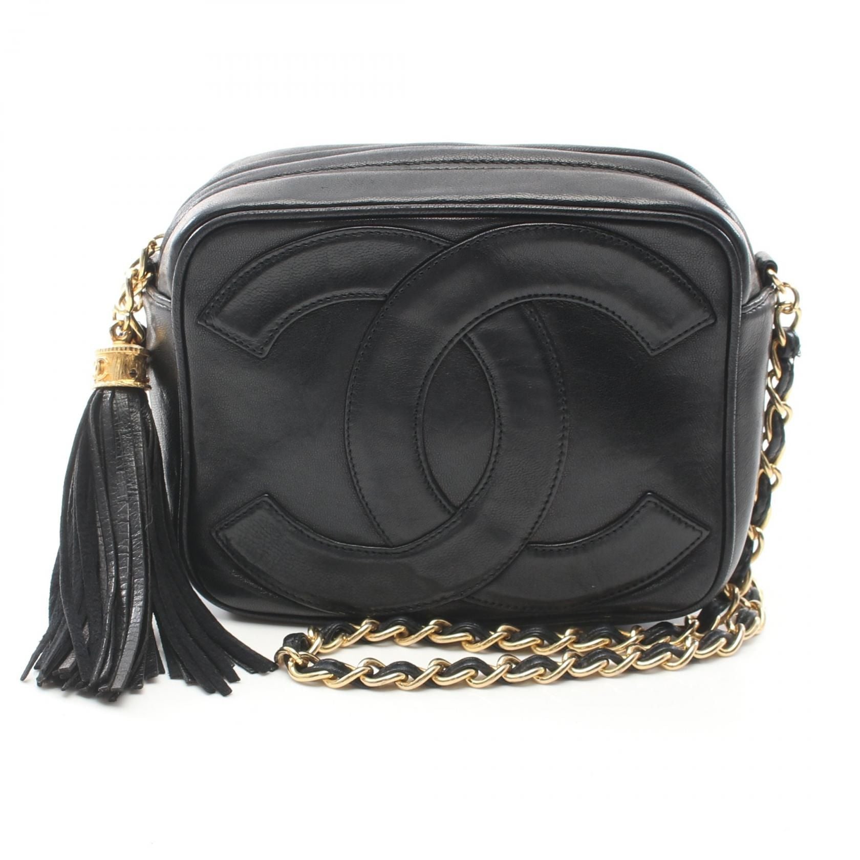 Chanel Black Matelasse Big Coco Mark Shoulder Bag Lambskin (sheep Leather)