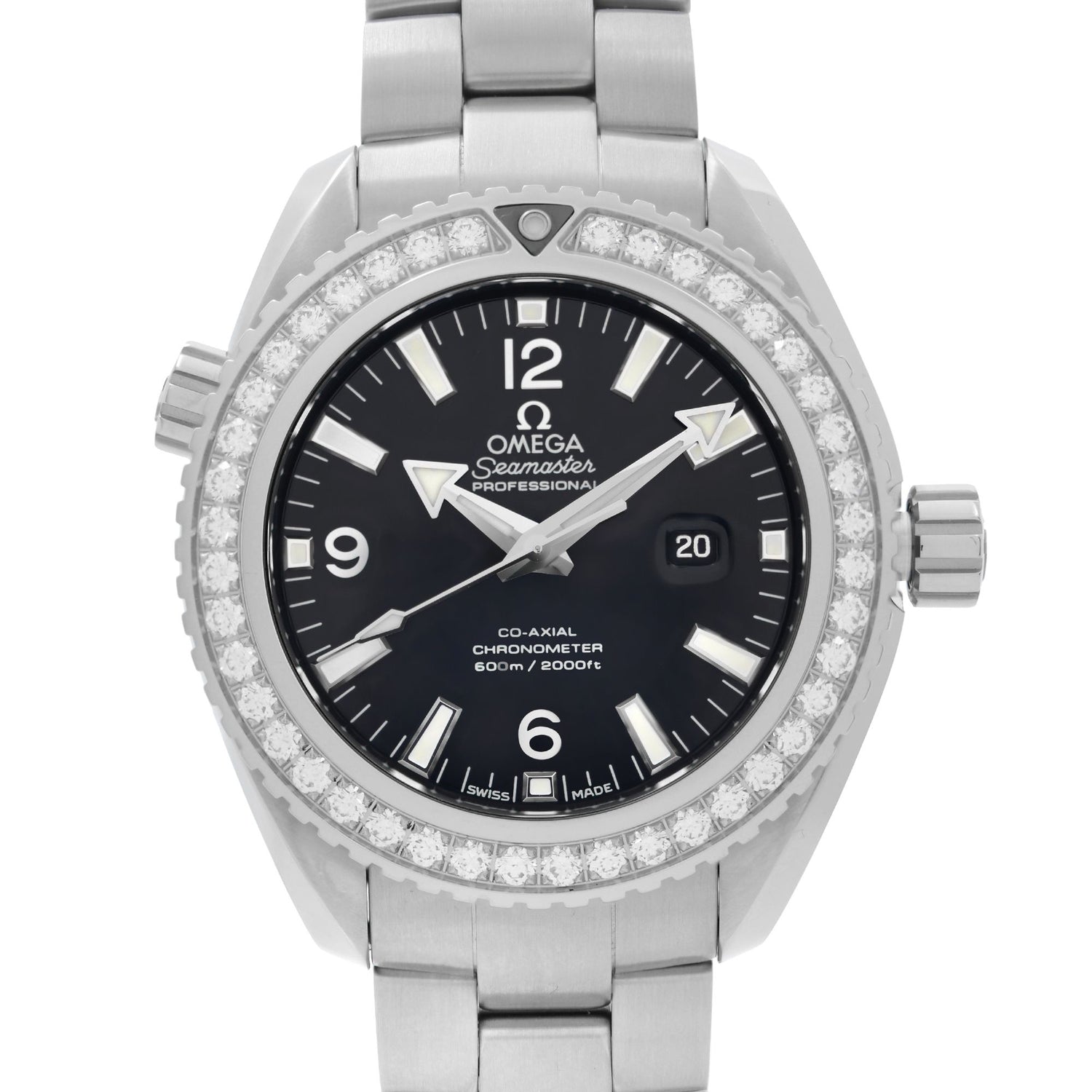 Omega Seamaster Planet Ocean Steel Diamonds Ladies Watch 232.15.38.20.01.001