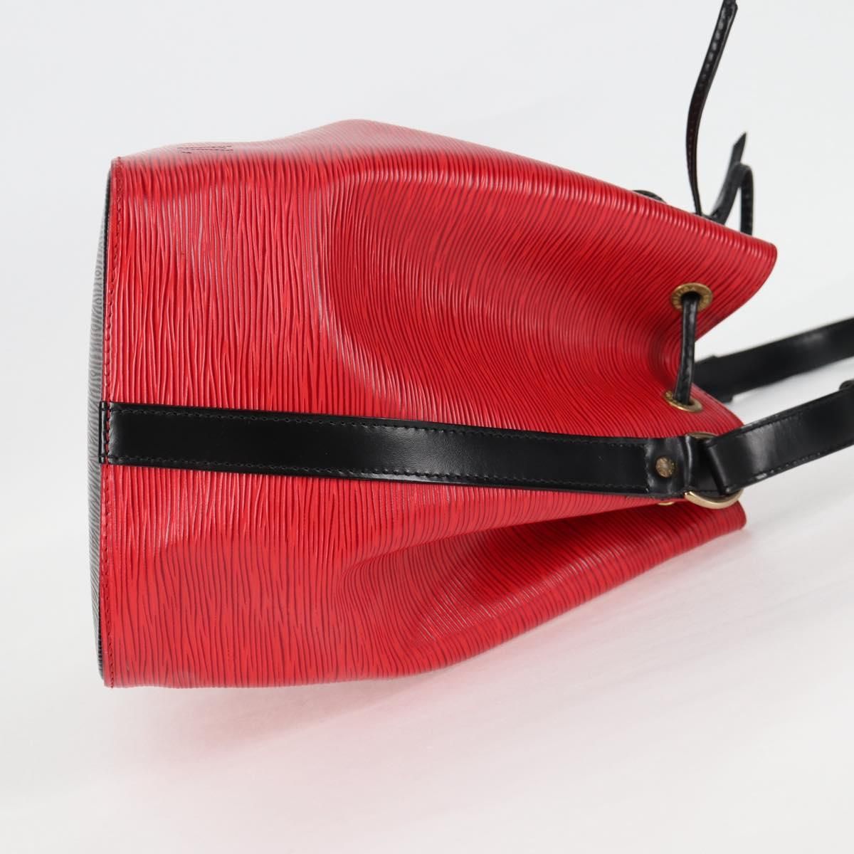 Louis Vuitton Epi Petit Noe Shoulder Bag Bicolor Black Red M 44017 Auth