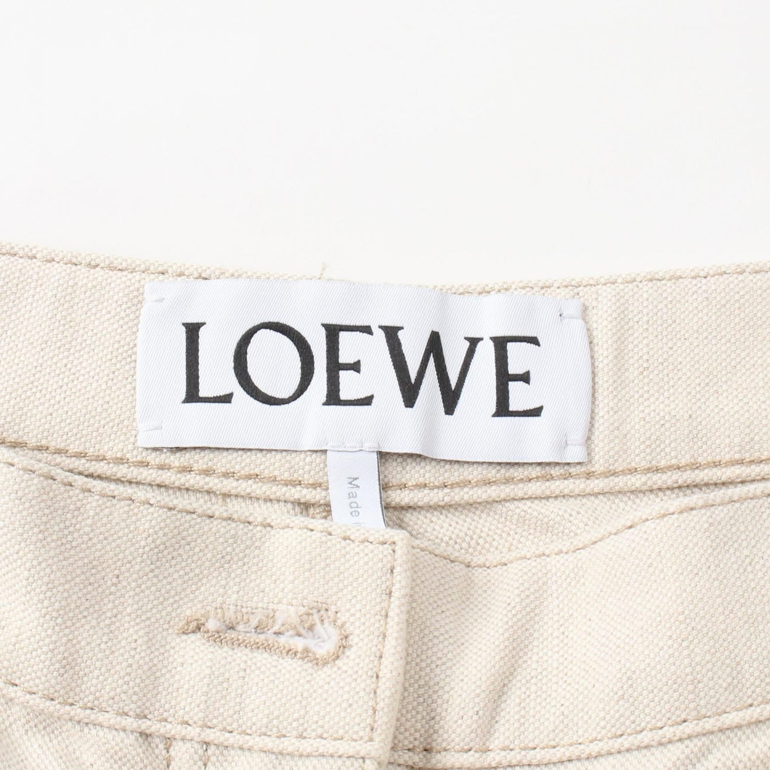 Loewe Pants Beige Cotton Fabric S 359331xdk