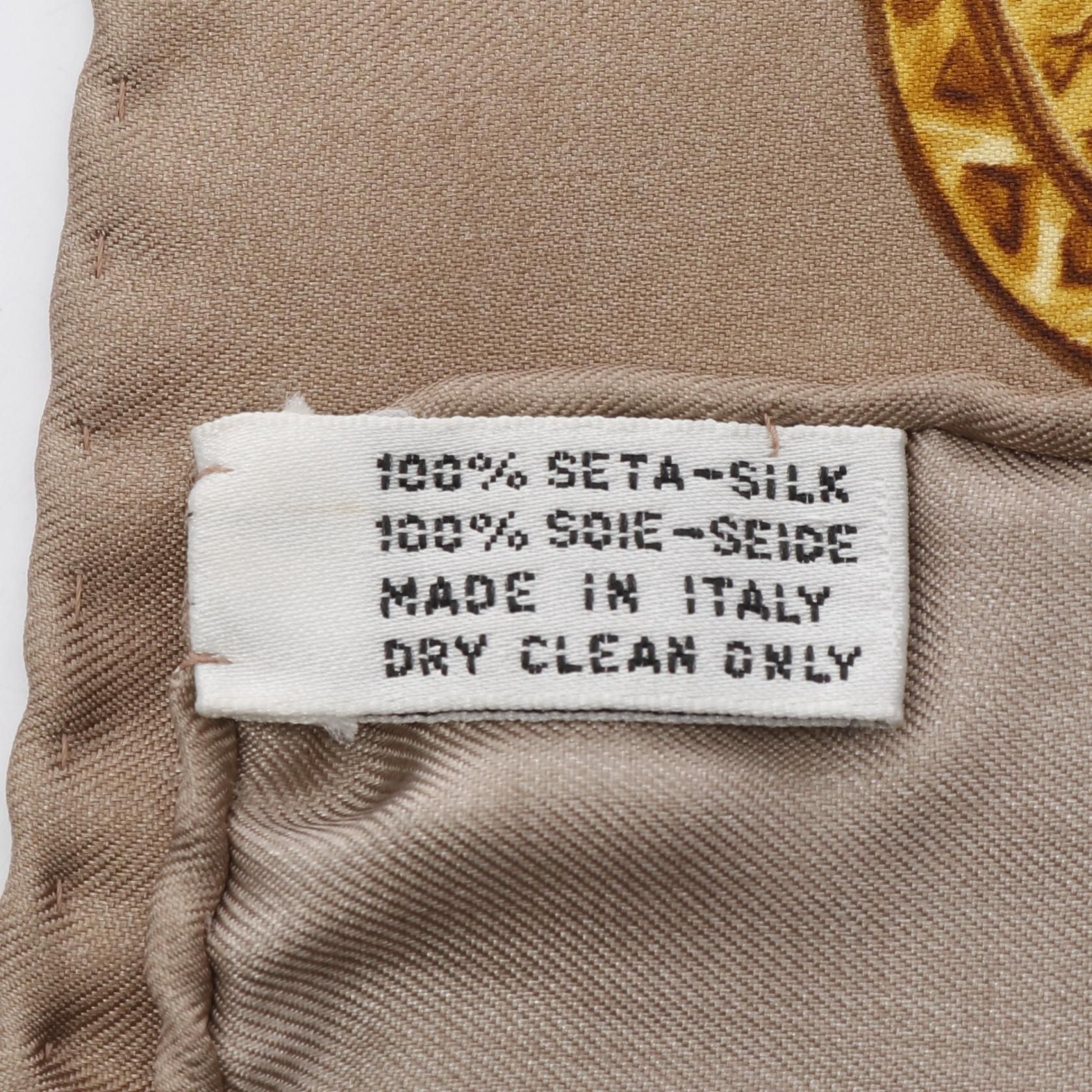 Chanel Brown Gold Multicolor Coco Mark Scarf Silk