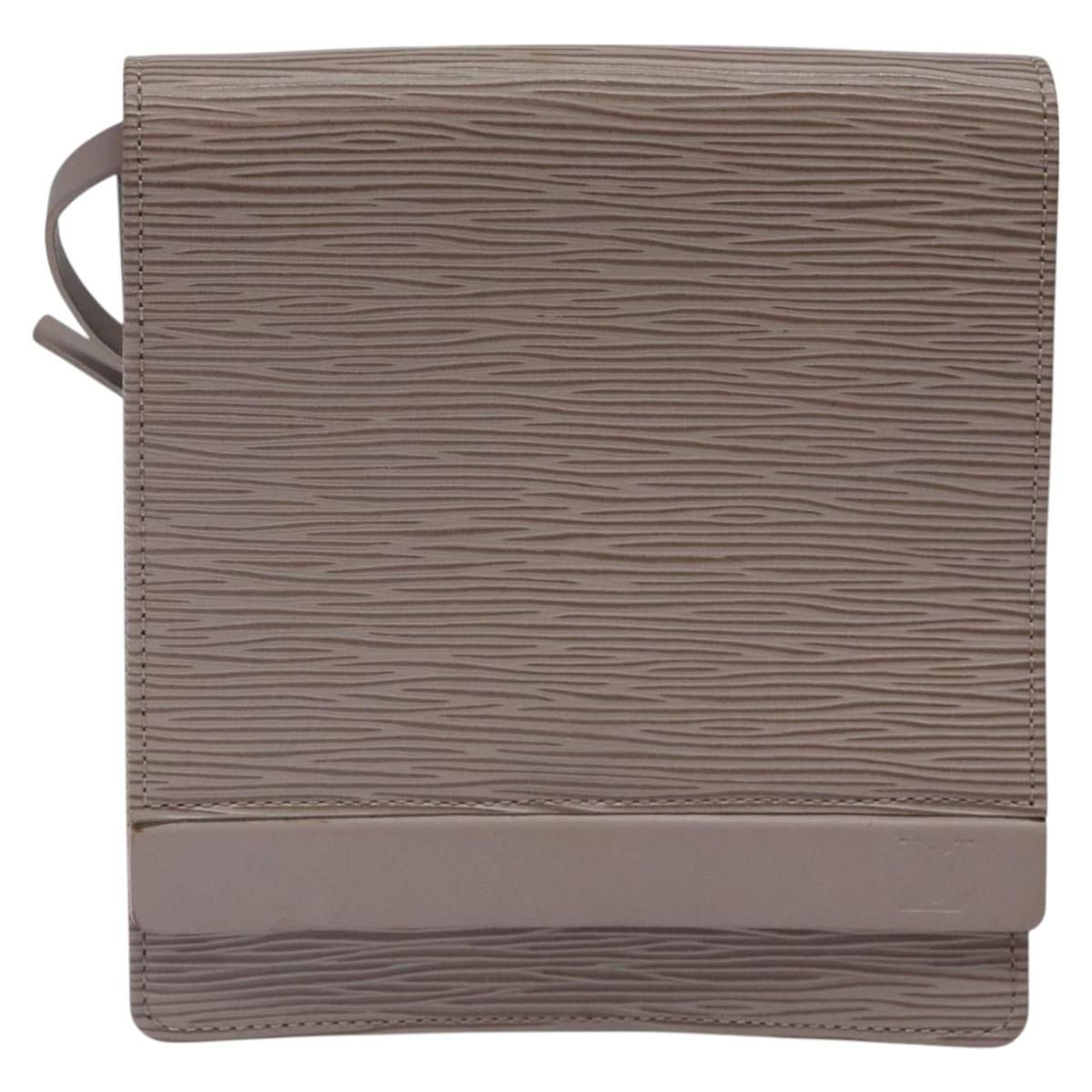 Louis Vuitton Epi Biarritz Shoulder Bag Gray Pepper M 5293c Lv Auth