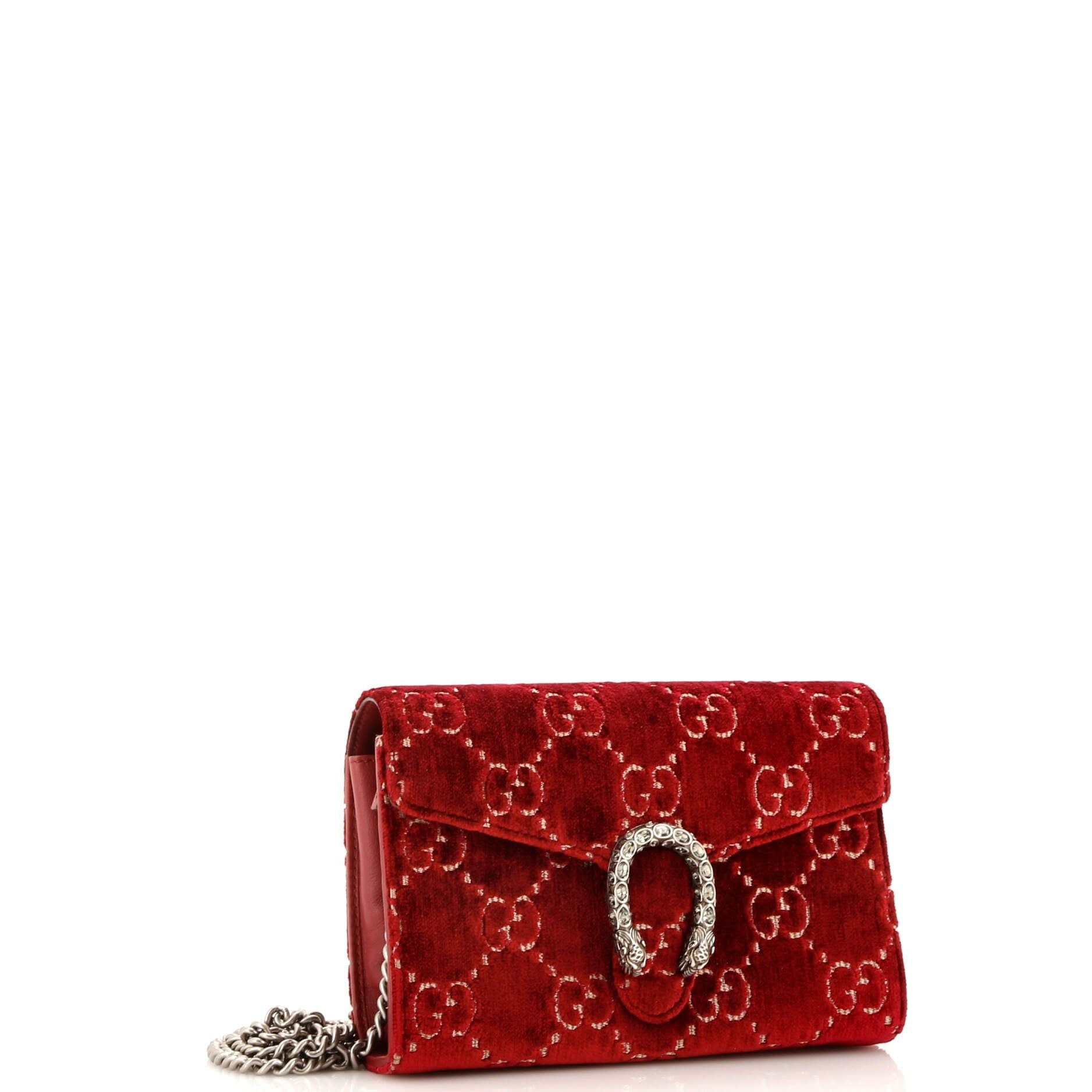 Gucci Dionysus Chain Wallet Gg Velvet Small
