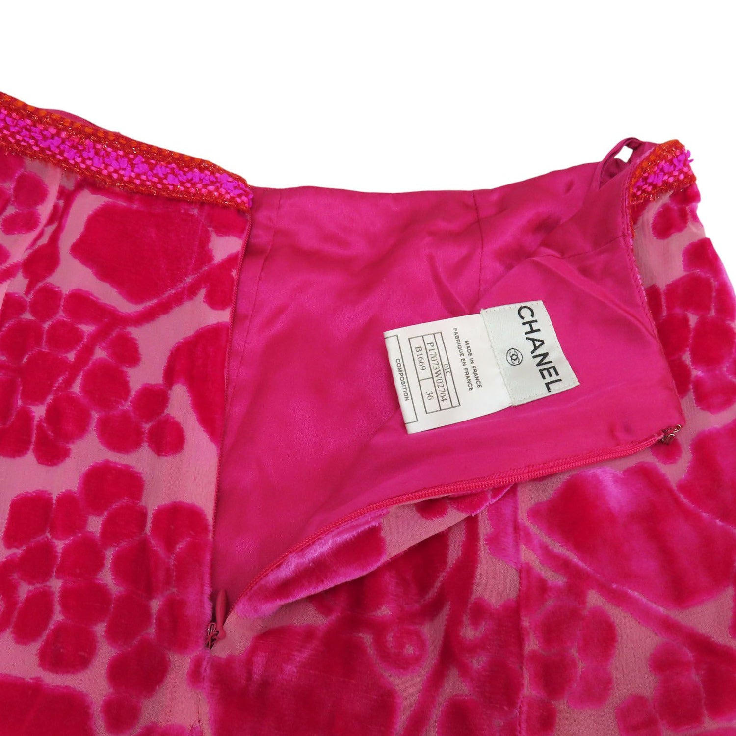 Chanel Pink Flannel Silk Skirt 36