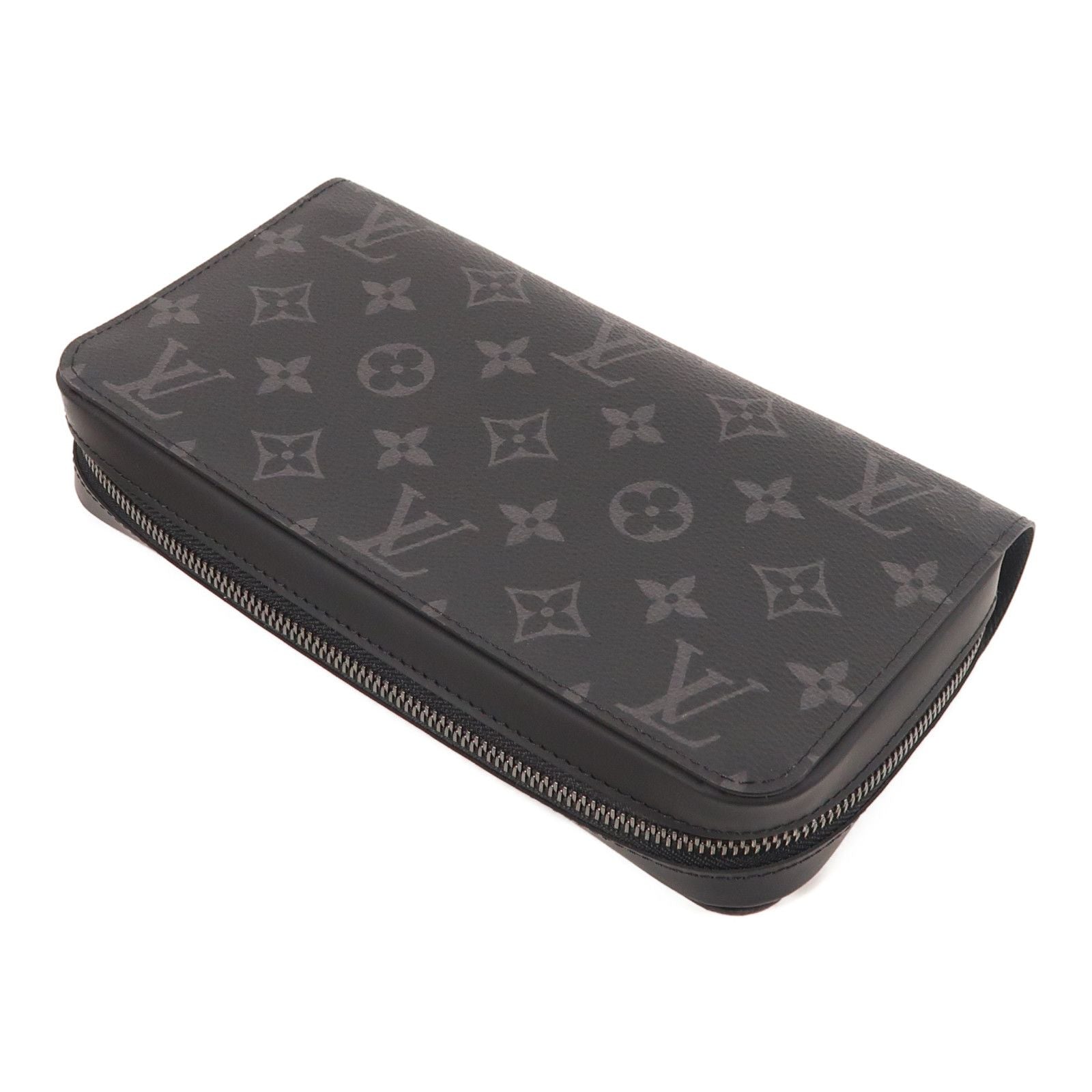 Louis Vuitton Monogram Eclipse Zippy Xl Wallet Changzhenbao Black Around Long Wallet M 61698