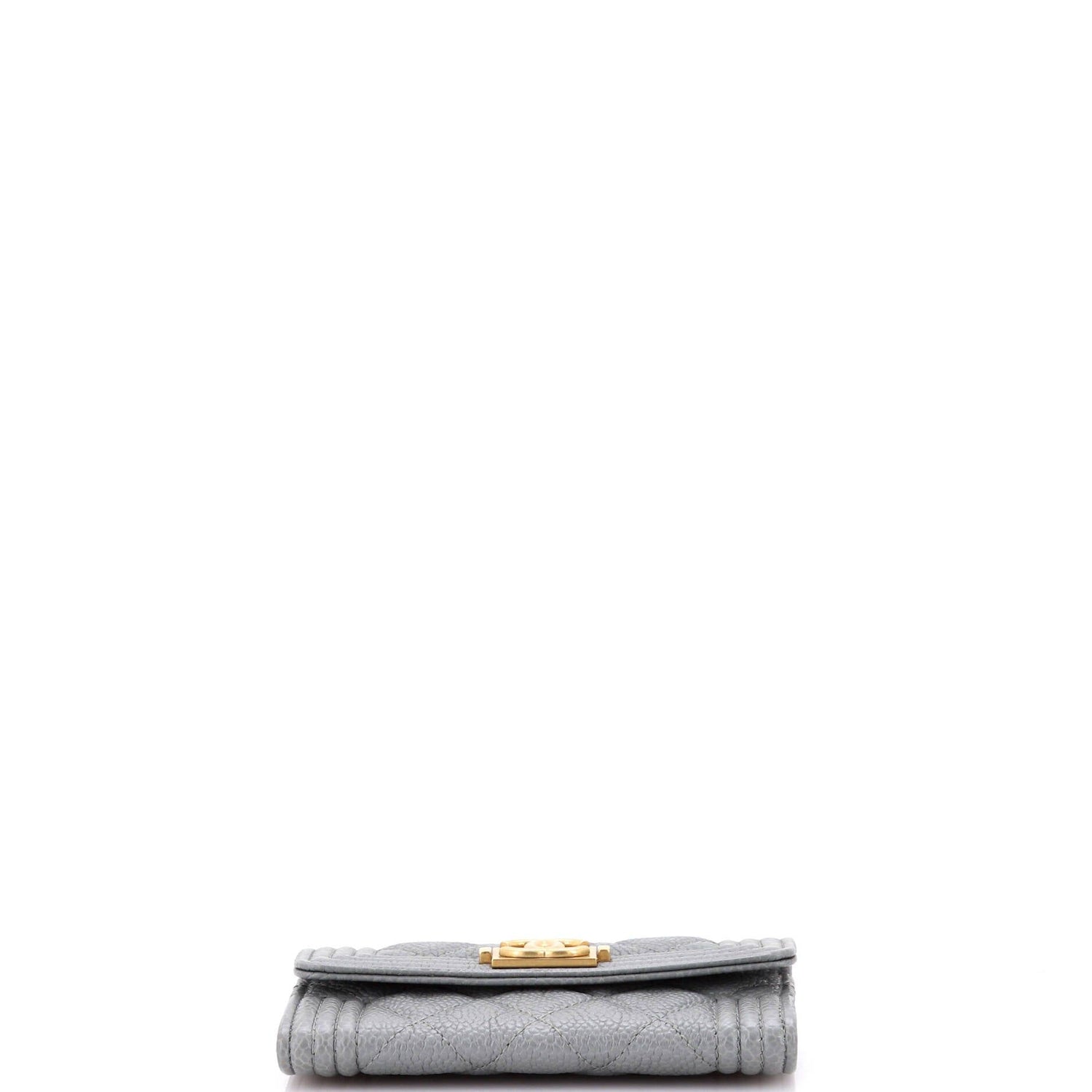 Chanel Boy Flap Card Case Quilted Caviar